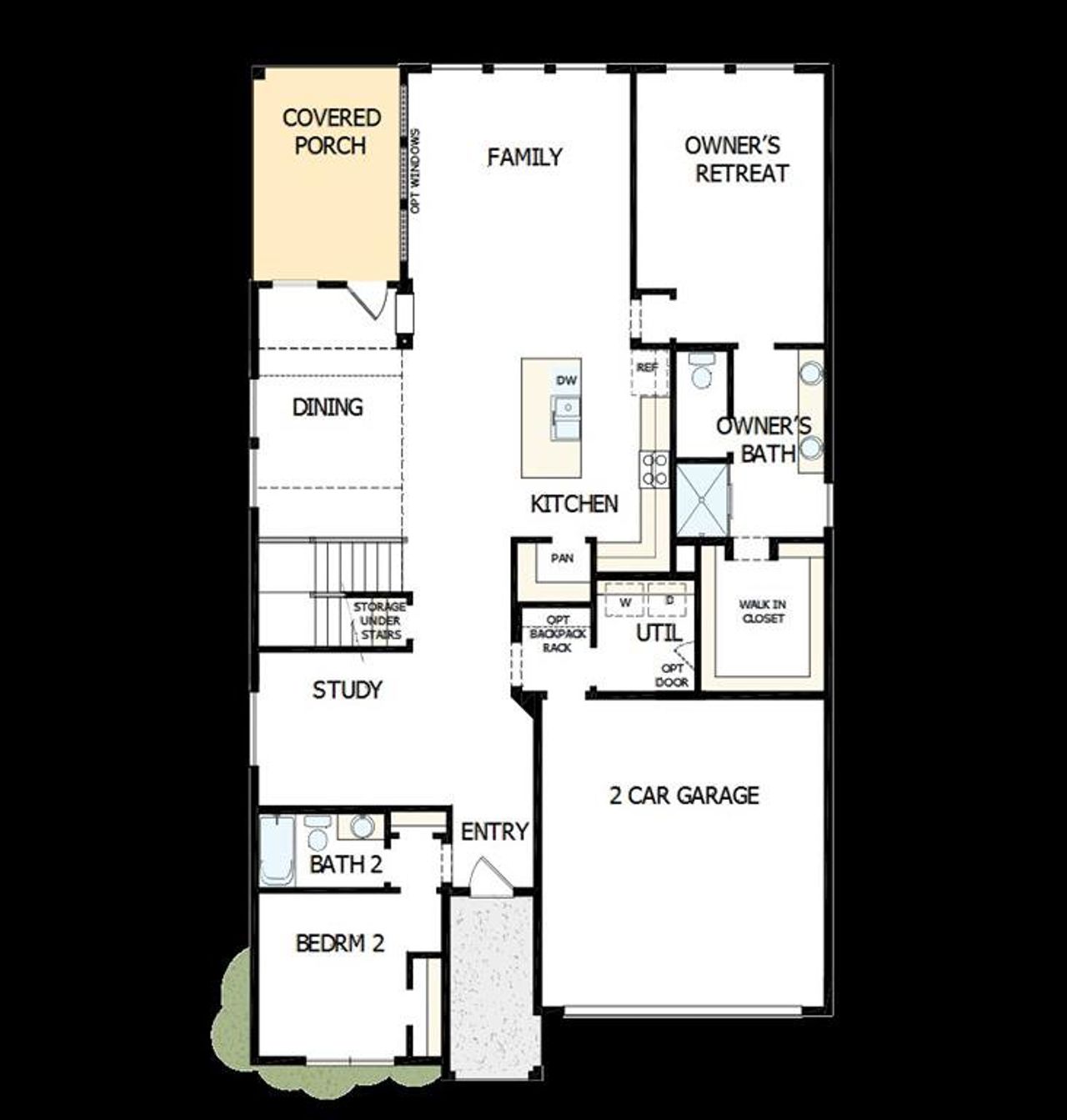 2D floor plan layout of this home in Treeline, Justin, TX (Image 2).