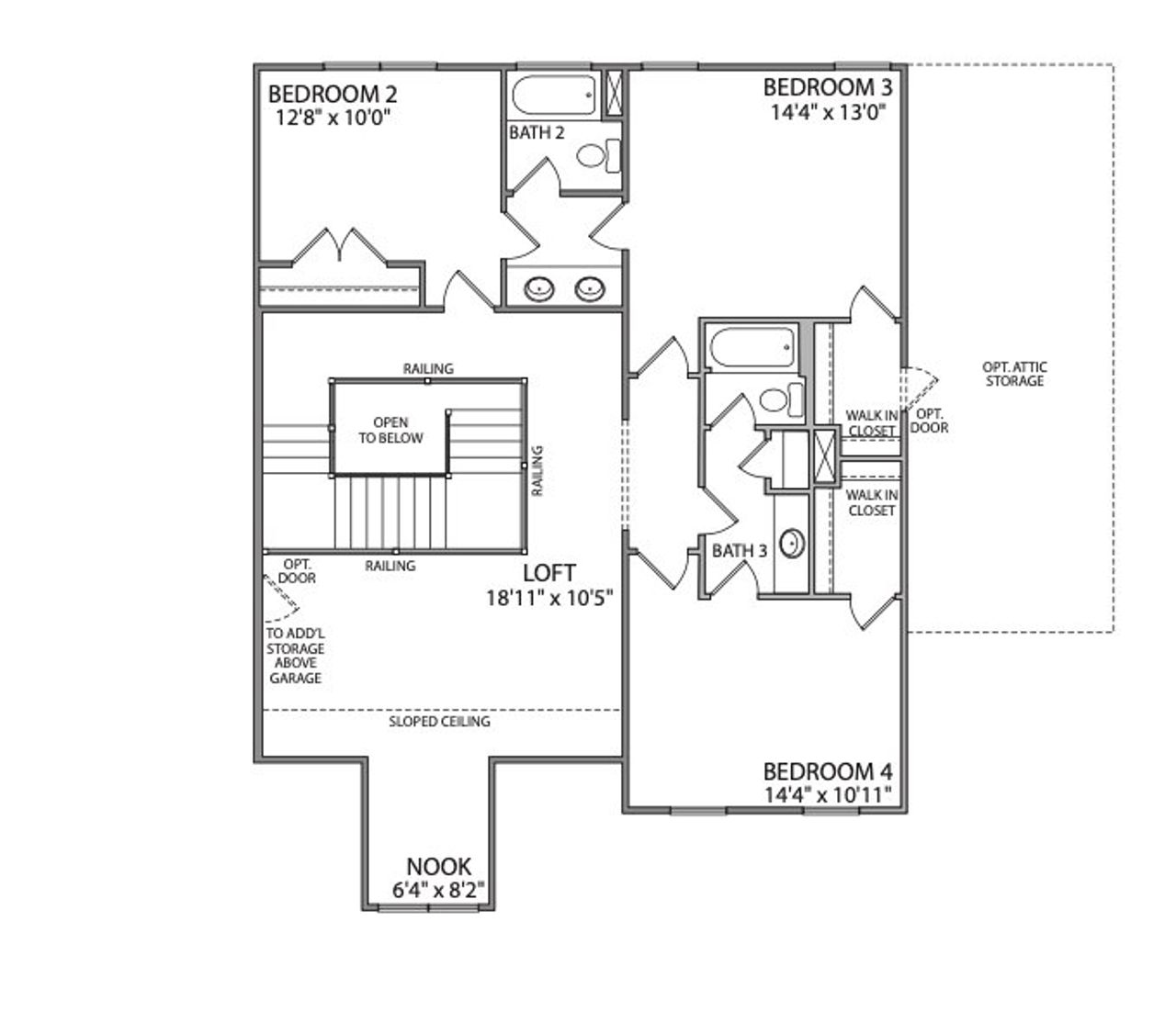 2D floor plan layout for the The York by Patrick Malloy Communities in Horizon at Laurel Canyon, Canton, GA (Image 2).