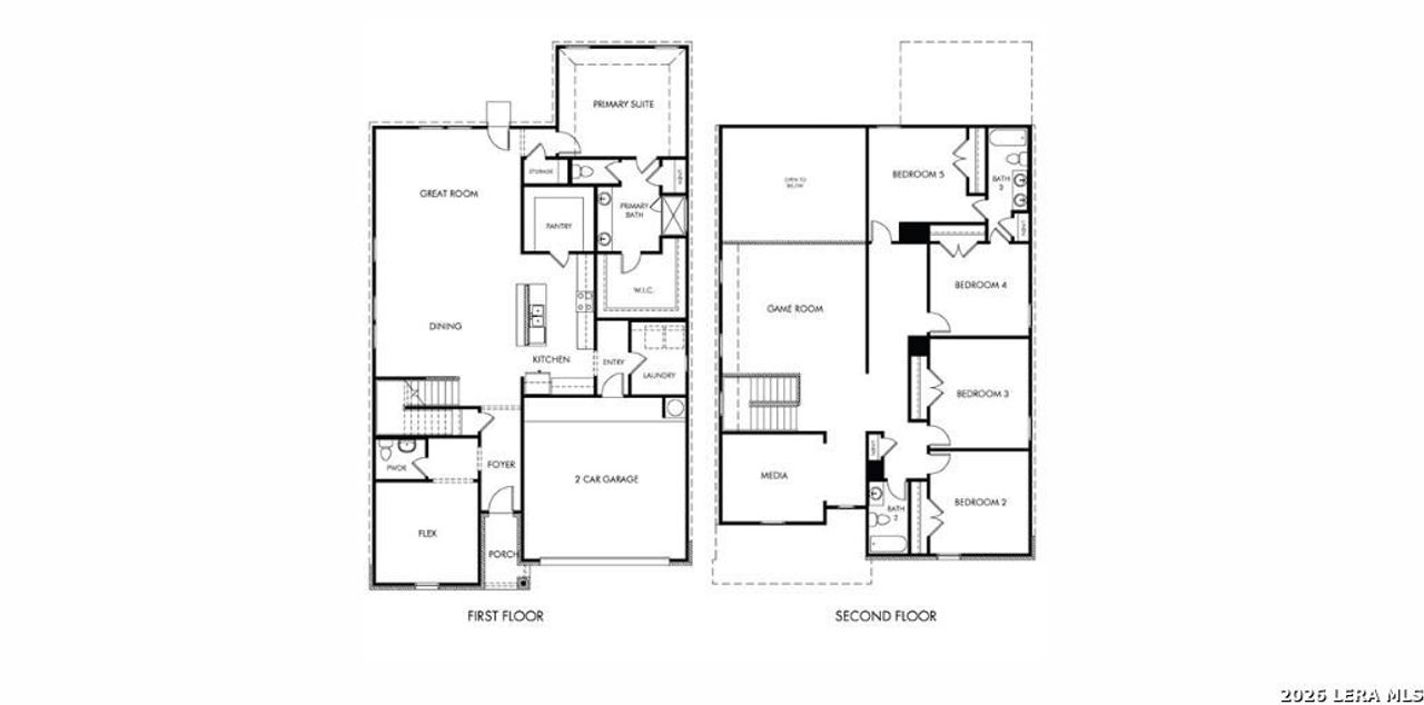 2D floor plan layout of this home in Fox Falls, Boerne, TX (Image 2).