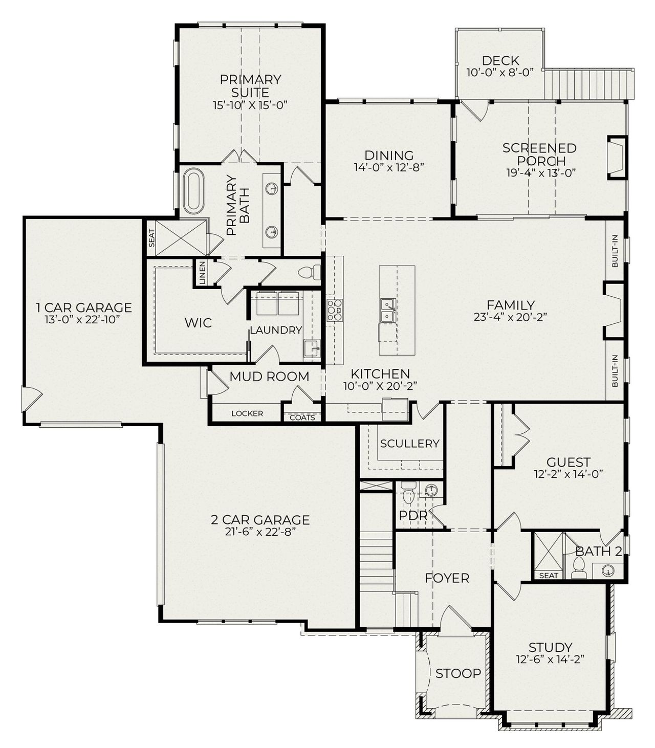 2D floor plan layout of this home in Lowery Estates, Wake Forest, NC (Image 2).
