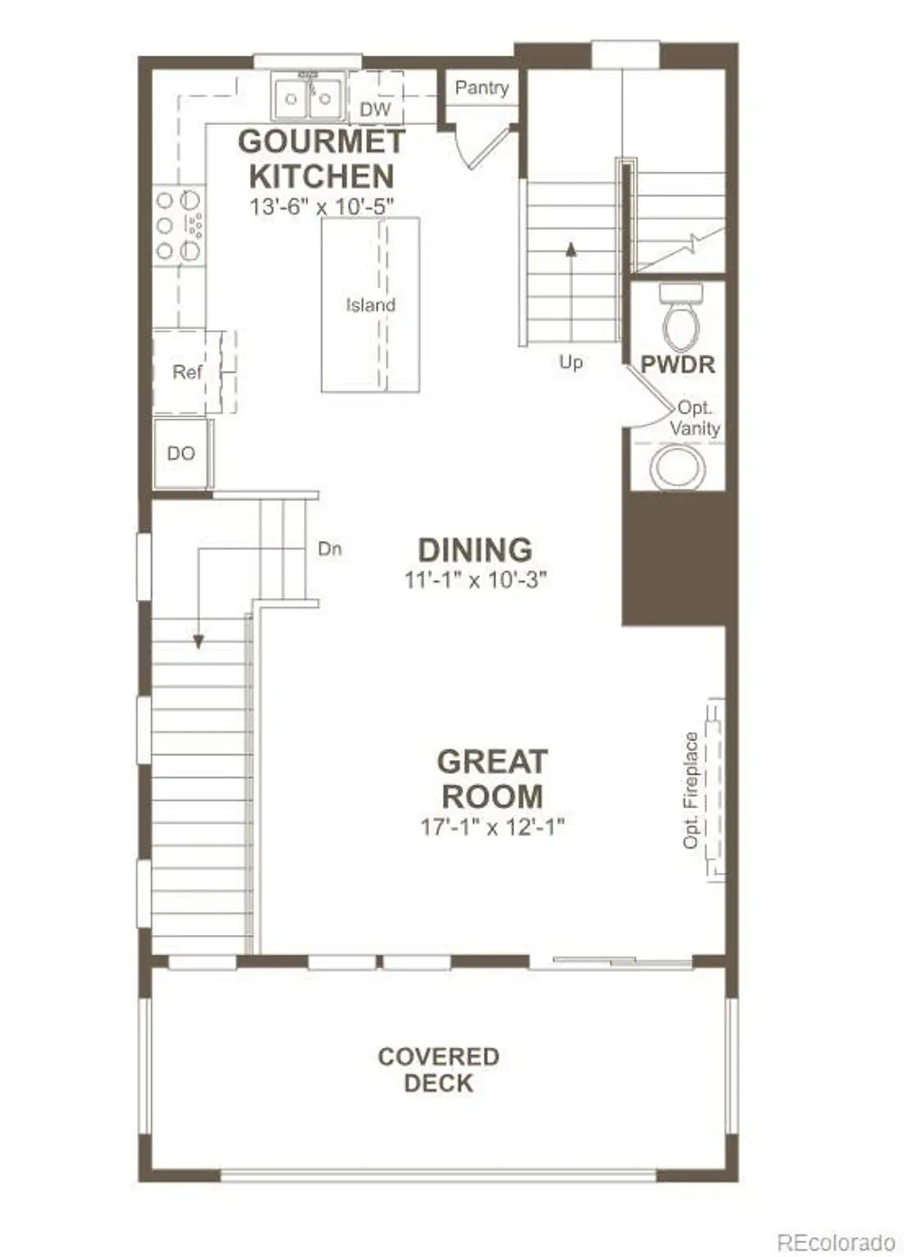 2D floor plan layout of this home in , Centennial, CO (Image 2).
