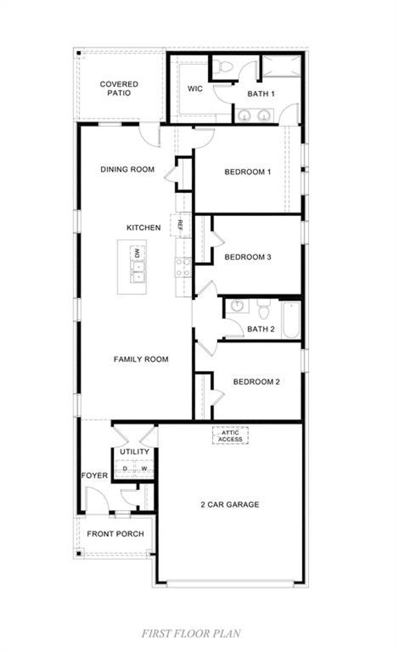 2D floor plan layout of this home in Windchime, Celina, TX (Image 2).