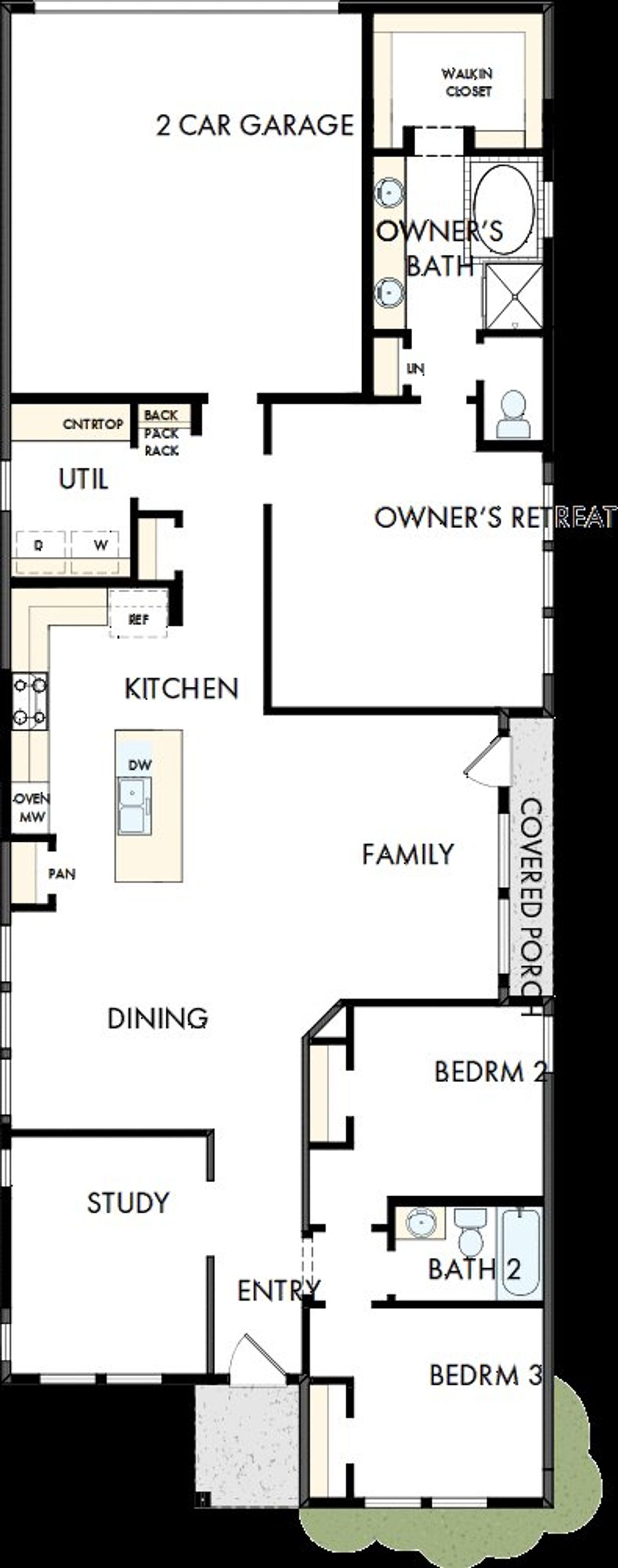 2D floor plan layout of this home in Goodland – Garden Series, Venus, TX (Image 2).