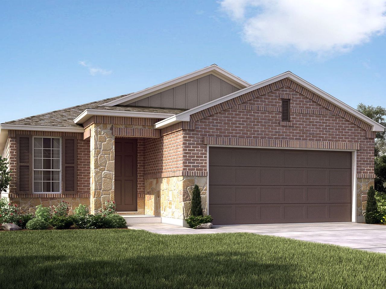 Representative exterior photo of a completed home built from the The San Saba (3015) by Meritage Homes in Kallison Ranch, San Antonio, TX (Image 2).