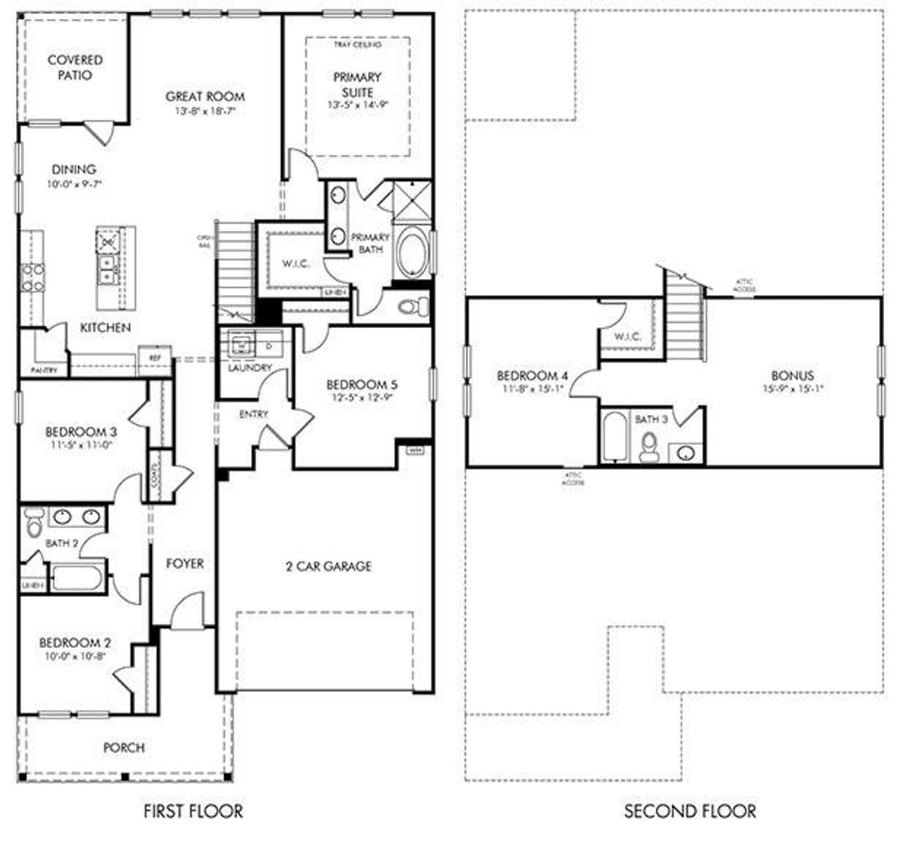 2D floor plan layout of this home in Harmony Manor, Fairburn, GA (Image 2).