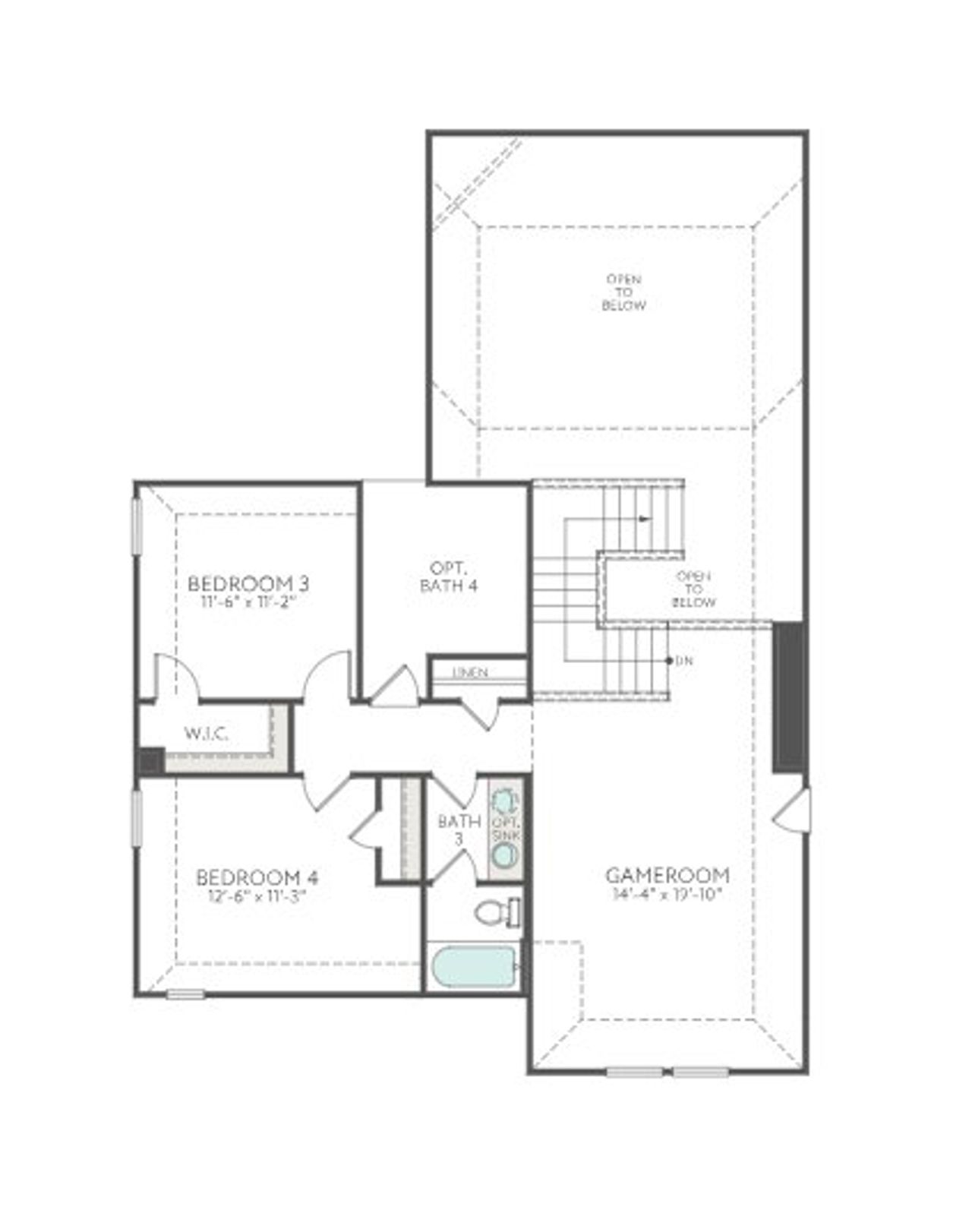 2D floor plan layout for the Ethan by Tri Pointe Homes in Bridgewater, Midlothian, TX (Image 2).