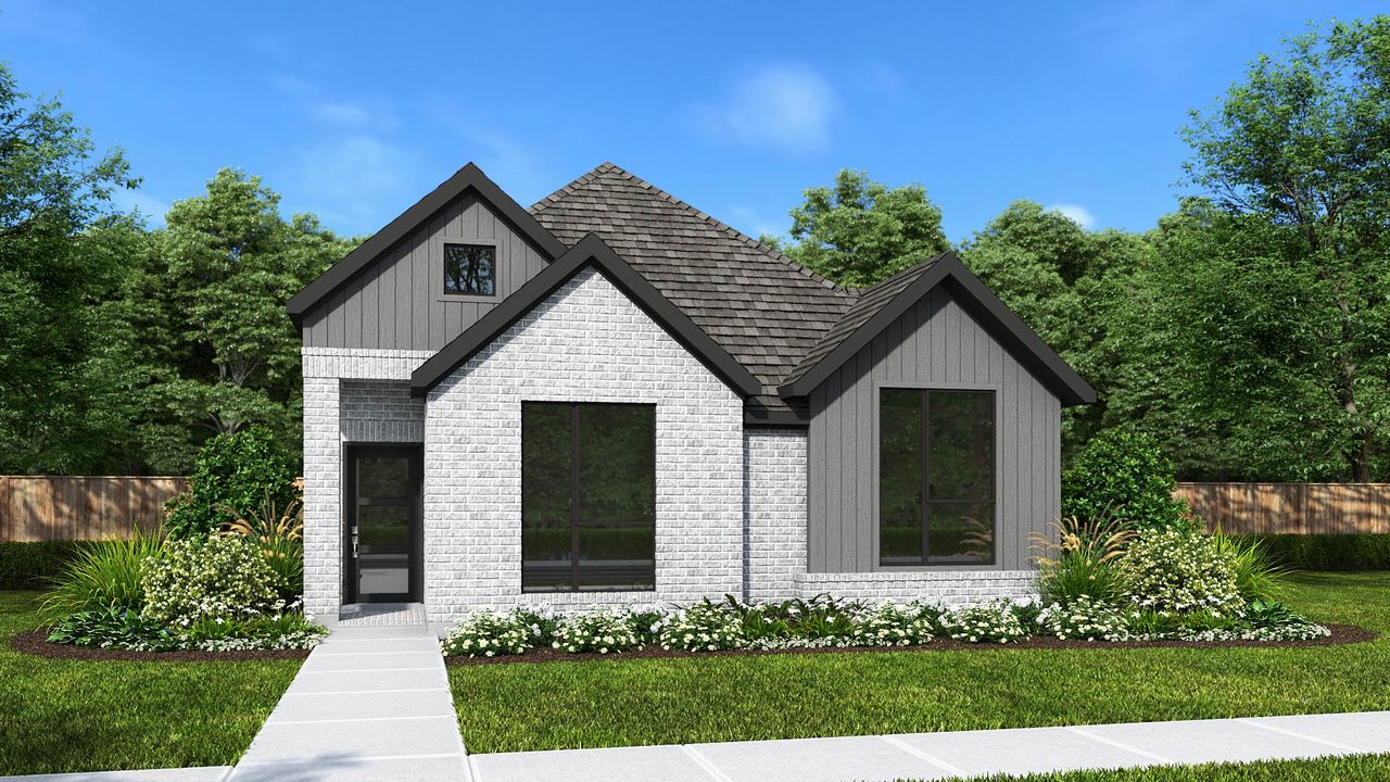 Representative exterior photo of a completed home built from the 1561W by Perry Homes in Bridgeland, Cypress, TX (Image 2).