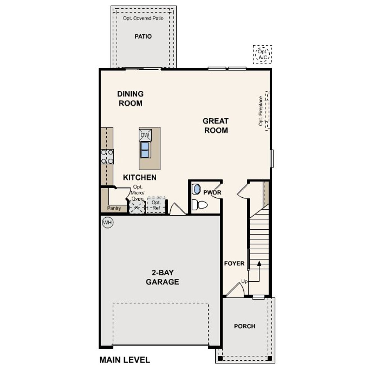 2D floor plan layout of this home in The Preserve at Camden Woods, Kingsland, GA (Image 2).
