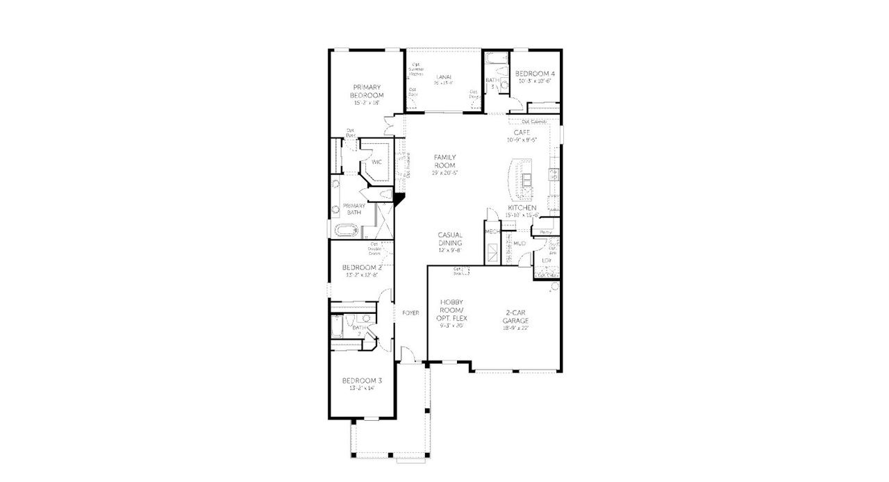 2D floor plan layout of this home in Avalon Woods, Winter Garden, FL (Image 2).