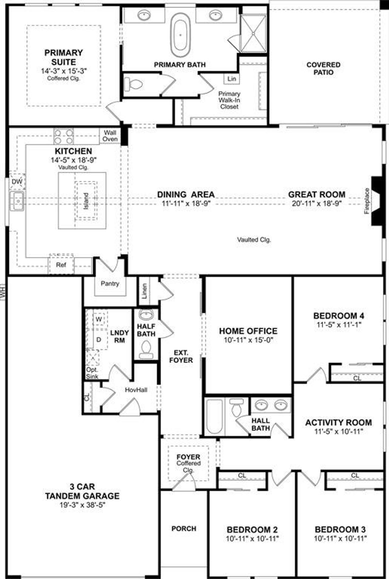 2D floor plan layout of this home in Sterling Greene, Arlington, TX (Image 2).