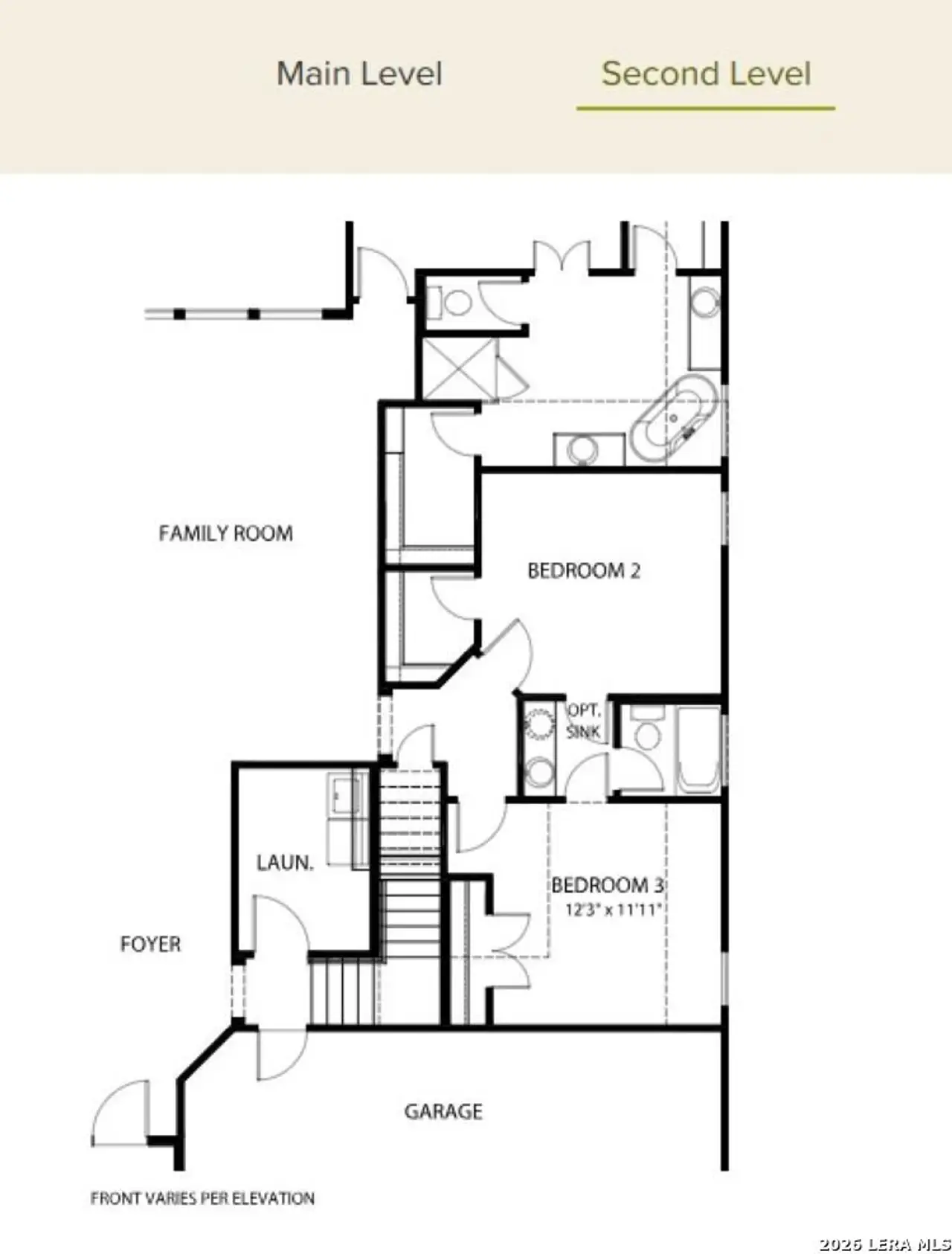 2D floor plan layout of this home in Ventana - 60', Bulverde, TX (Image 2).