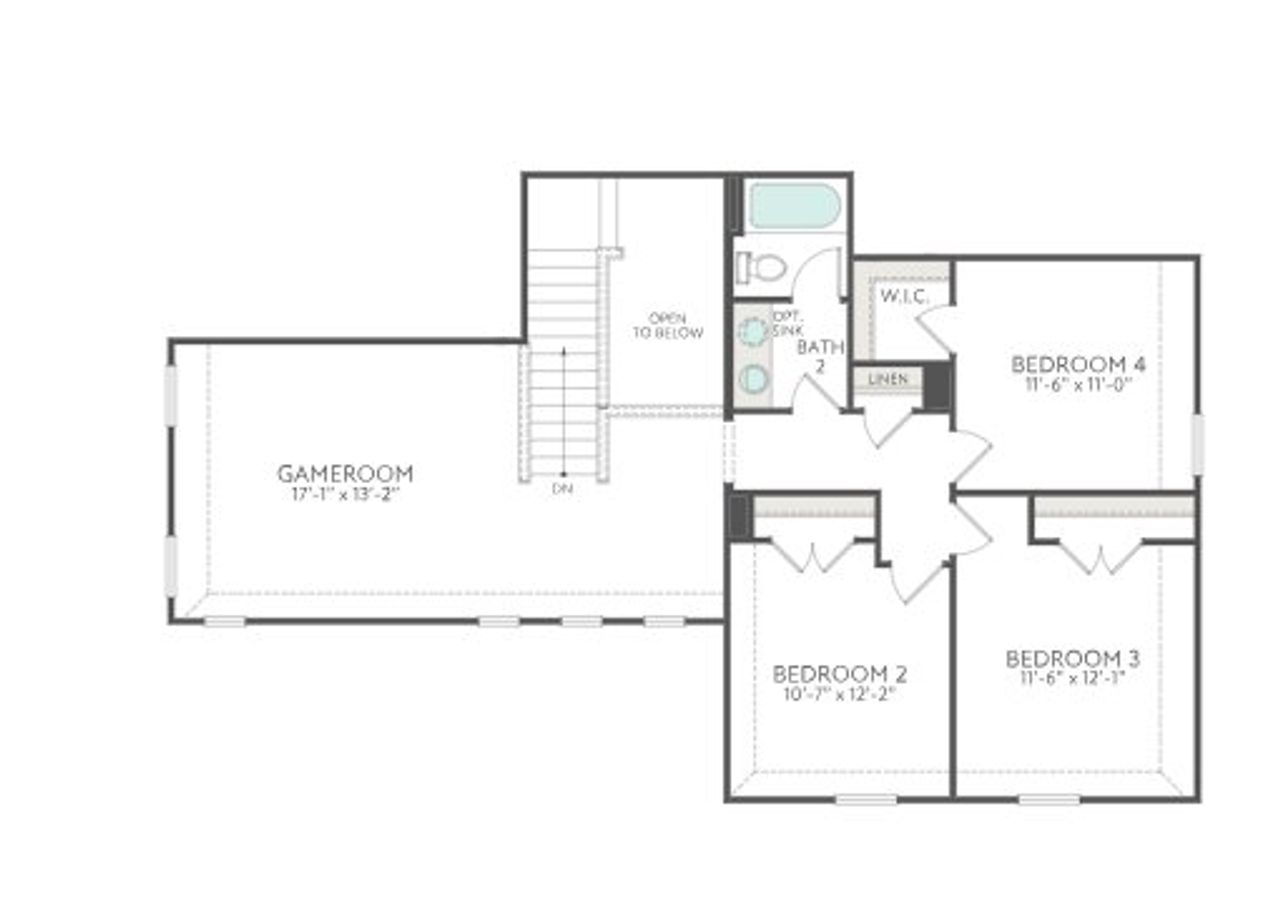 2D floor plan layout for the Dylan by Tri Pointe Homes in Bridgewater, Midlothian, TX (Image 2). 2D floor plan layout for the Dylan by Tri Pointe Homes in Bridgewater, Midlothian, TX (Image 2).
