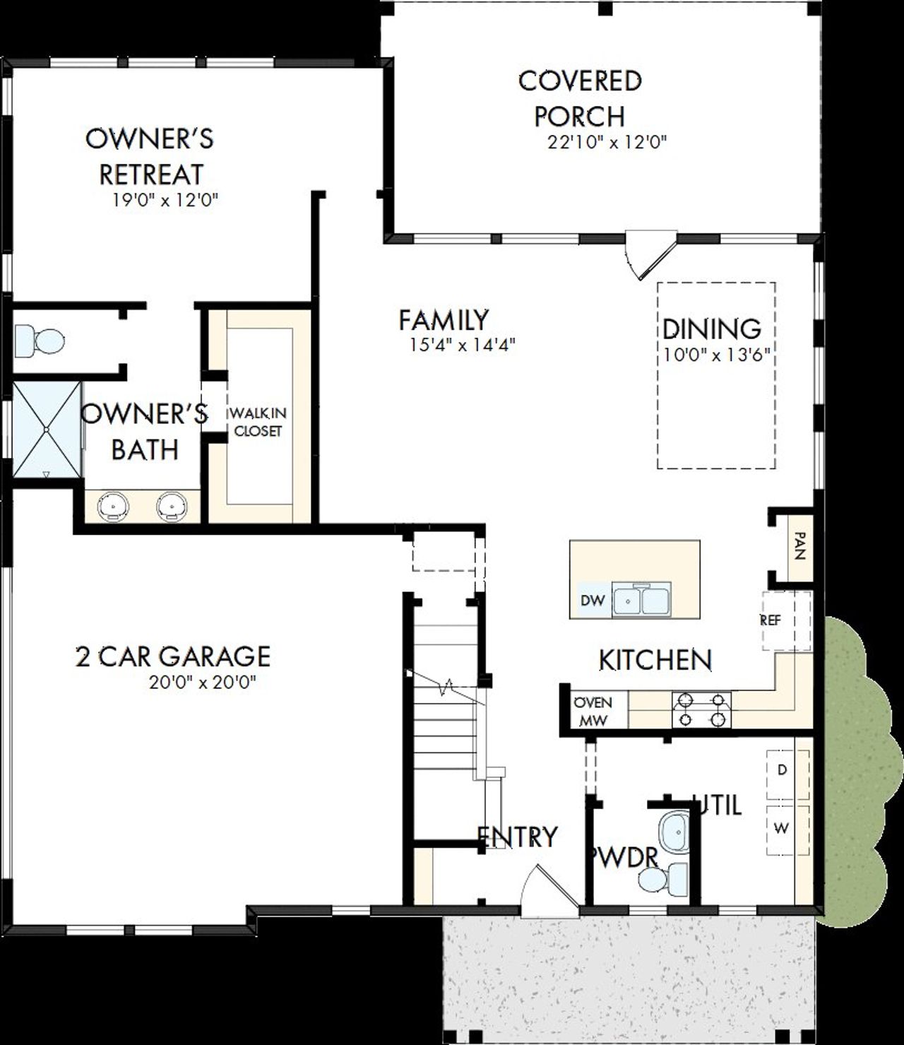2D floor plan layout of this home in Walsh Gardens, Fort Worth, TX (Image 2).