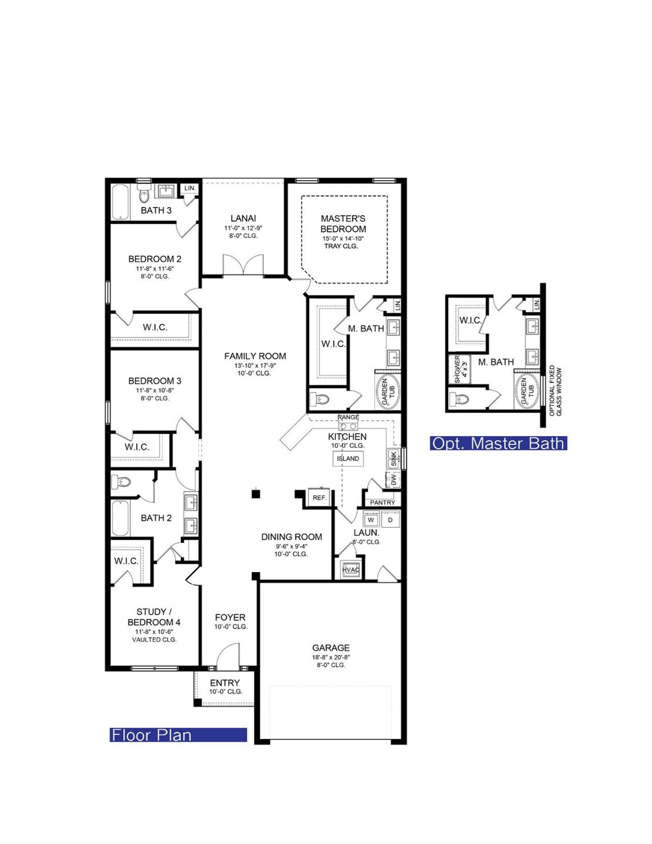 2D floor plan layout of this home in Watercress Cove, North Port, FL (Image 2).