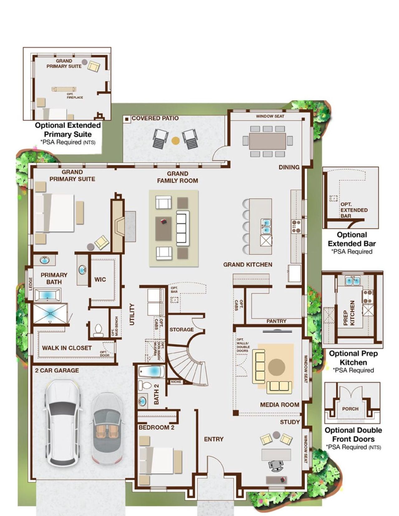 2D floor plan layout of this home in Grand Oaks, Celina, TX (Image 2).