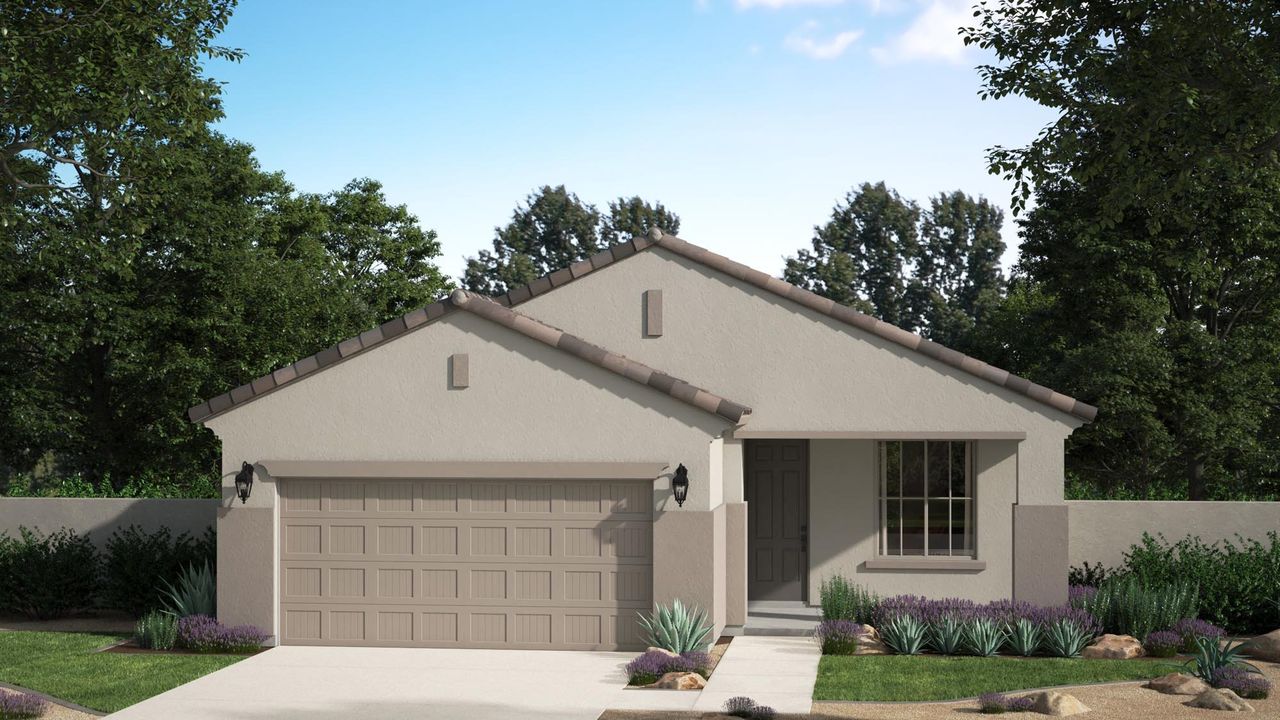 Representative exterior photo of a completed home built from the Pima by Risewell Homes in Bentridge, Buckeye, AZ (Image 2).