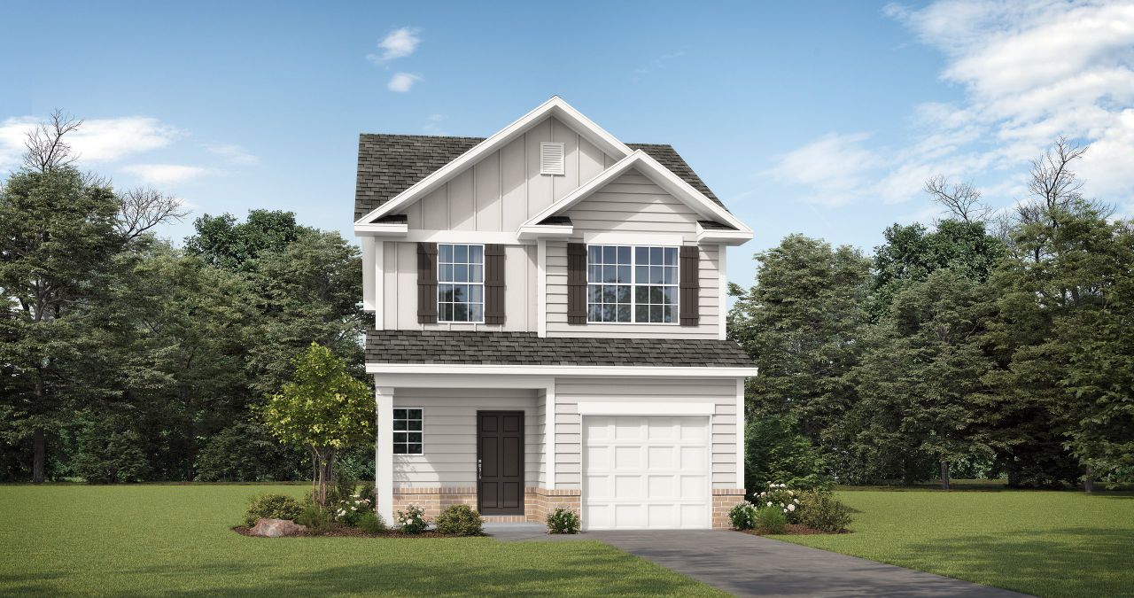 Representative exterior photo of a completed home built from the The Roswell by RTS Homes in The Pointe at Villages on Marne, Hinesville, GA (Image 2).