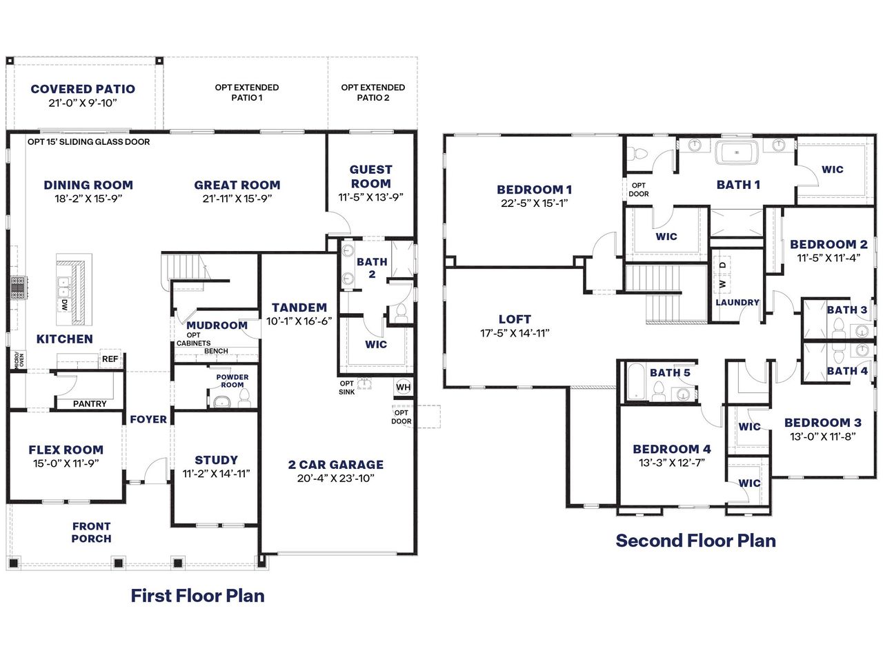 2D floor plan layout of this home in The Ridge at Stone Butte, Phoenix, AZ (Image 2).