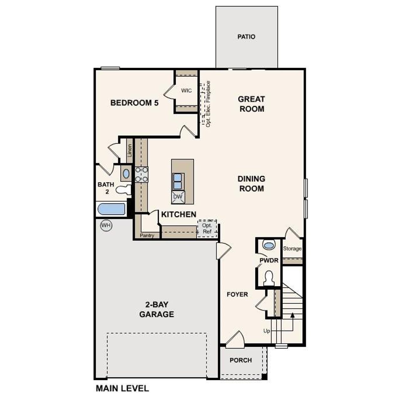 2D floor plan layout of this home in Grants Landing, Salisbury, NC (Image 2).