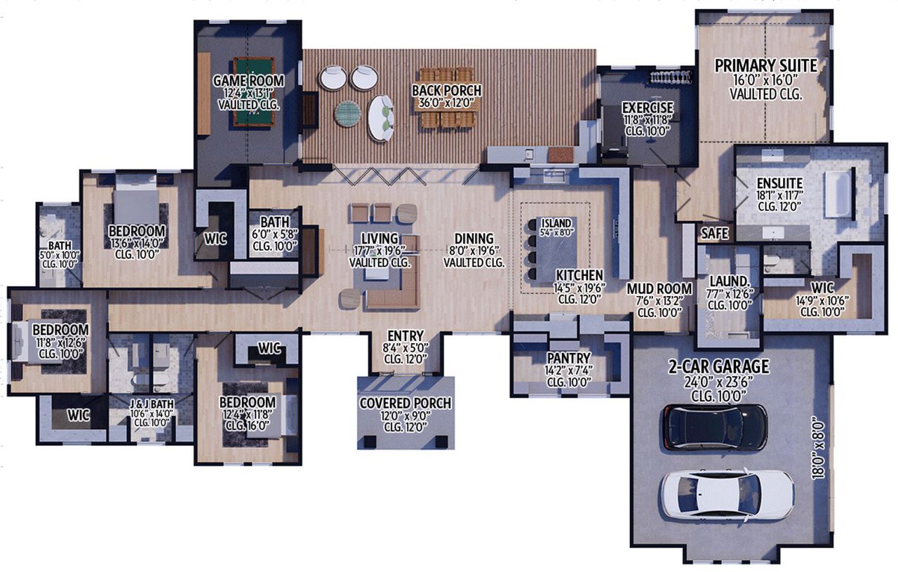 2D floor plan layout for the The Manhattan by Remington Custom Homes in Woodland Meadows, Fort Worth, TX (Image 2). 2D floor plan layout for the The Manhattan by Remington Custom Homes in Woodland Meadows, Fort Worth, TX (Image 2).