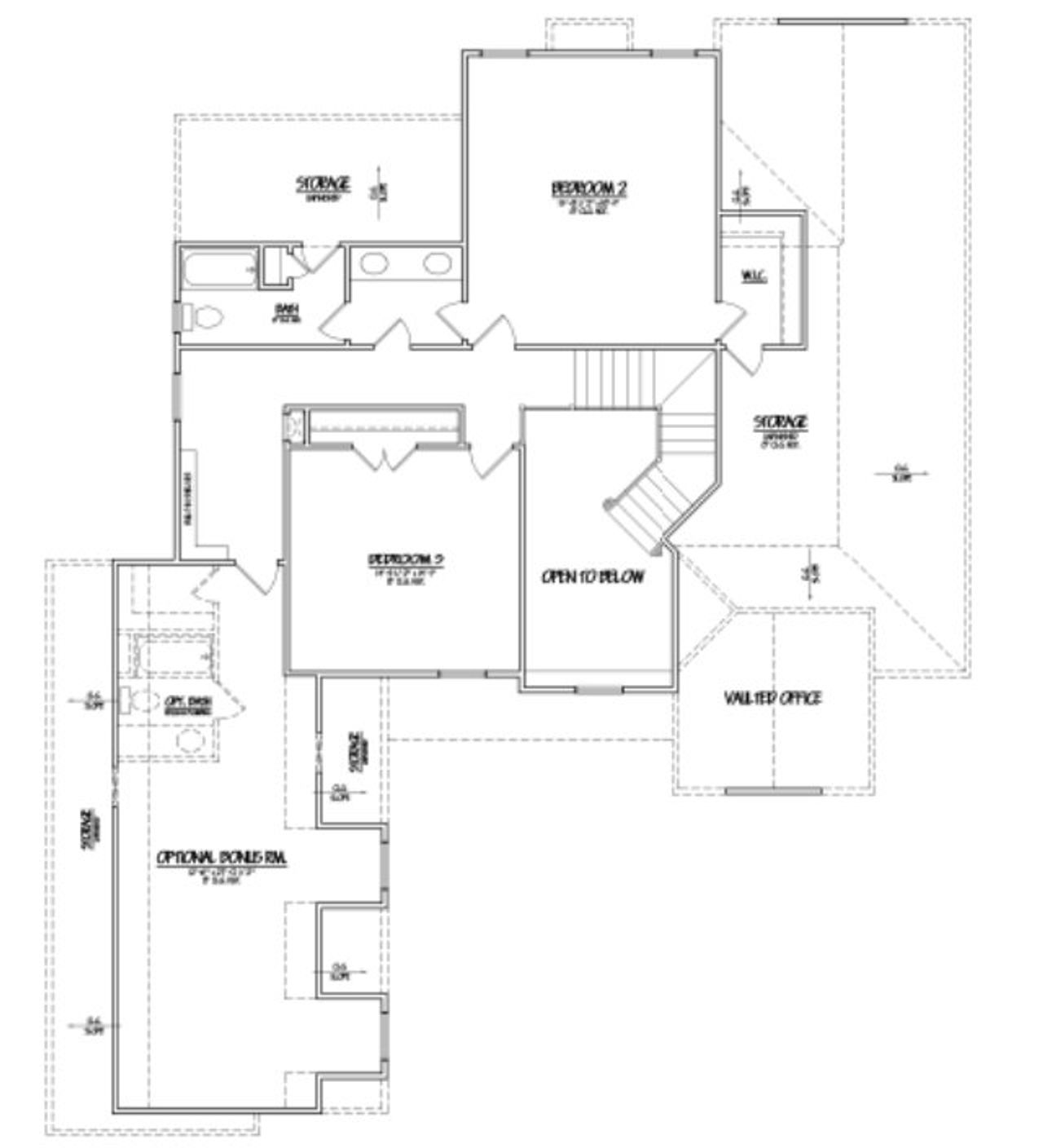 2D floor plan layout for the Rosepark by Sentinel Builders, Inc. in Copperstone At Choto, Knoxville, TN (Image 2).
