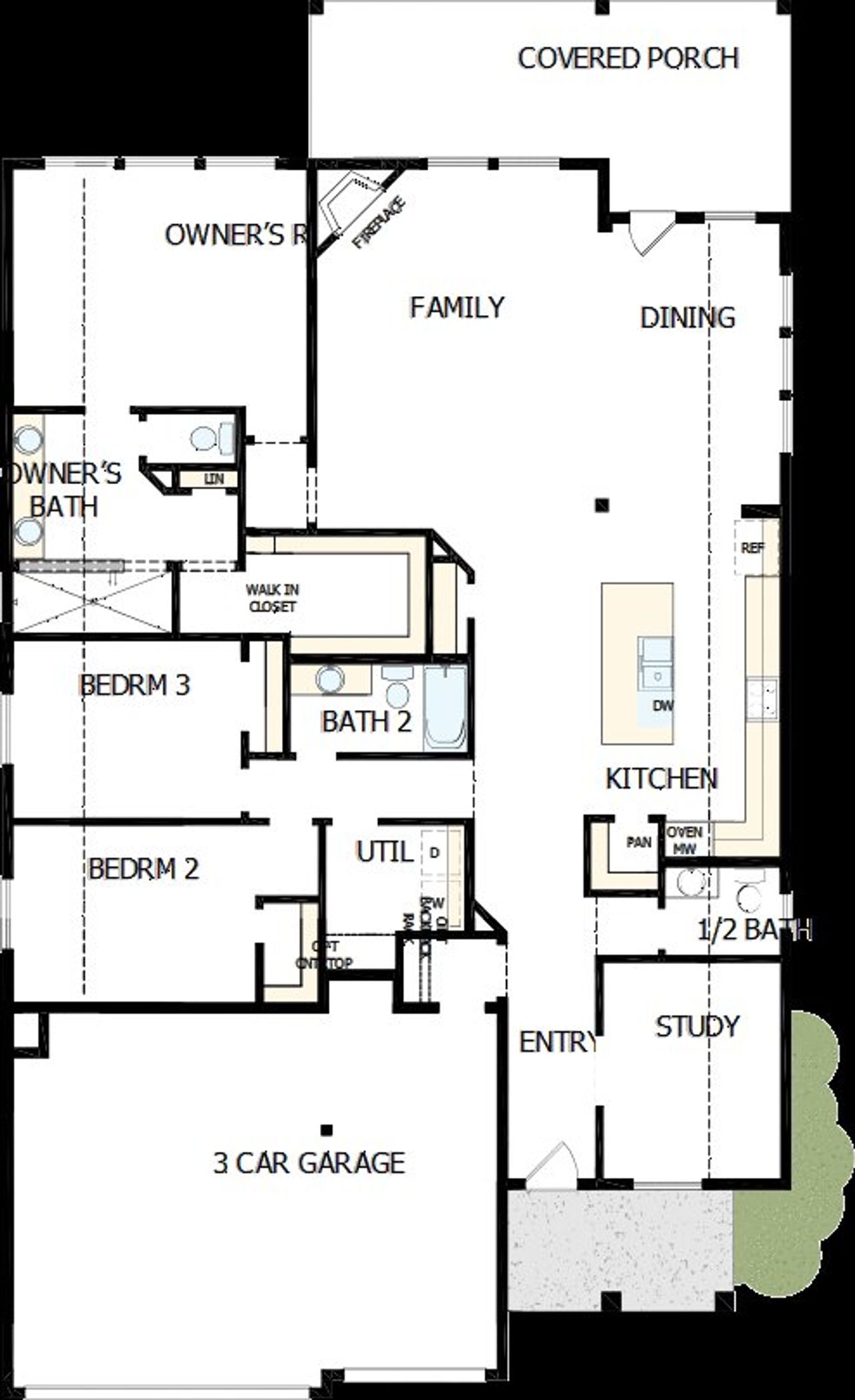 2D floor plan layout of this home in Meyer Ranch – Legacy Series, New Braunfels, TX (Image 2).