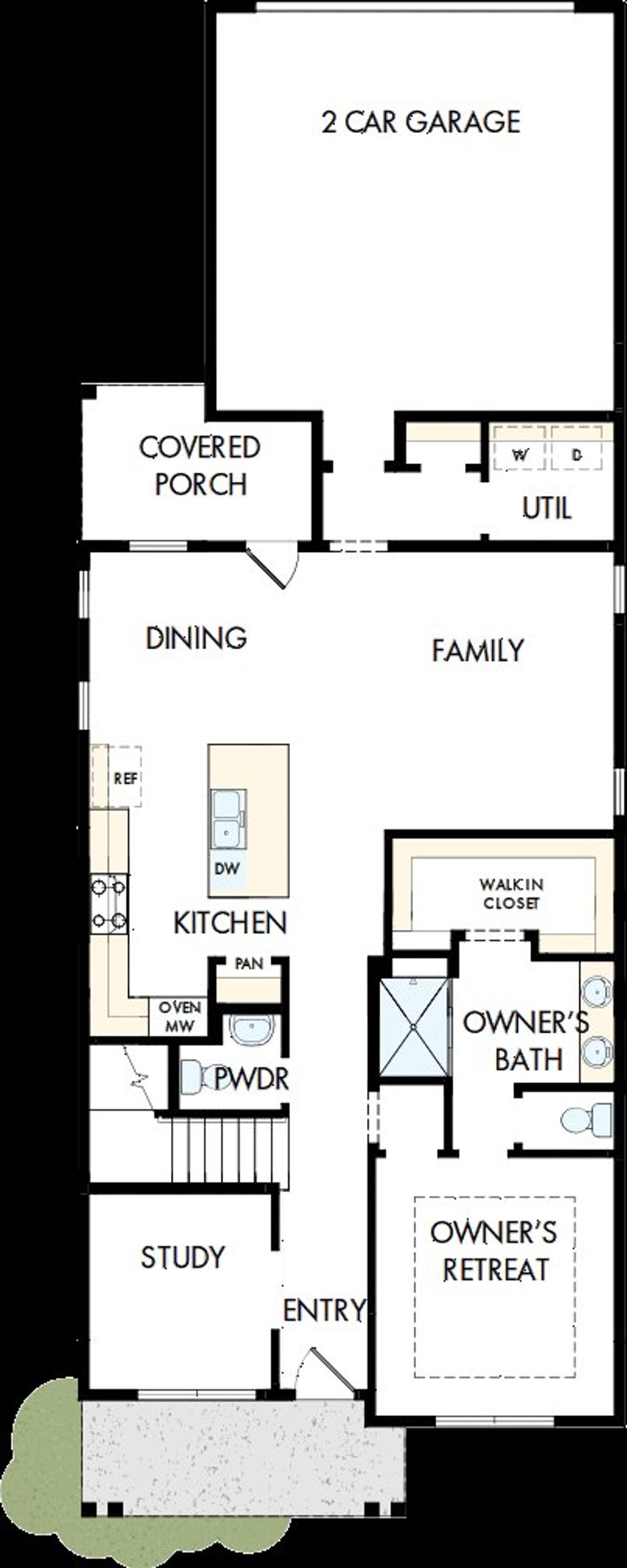2D floor plan layout of this home in Whitley Preserve – Park Collection, Mint Hill, NC (Image 2).