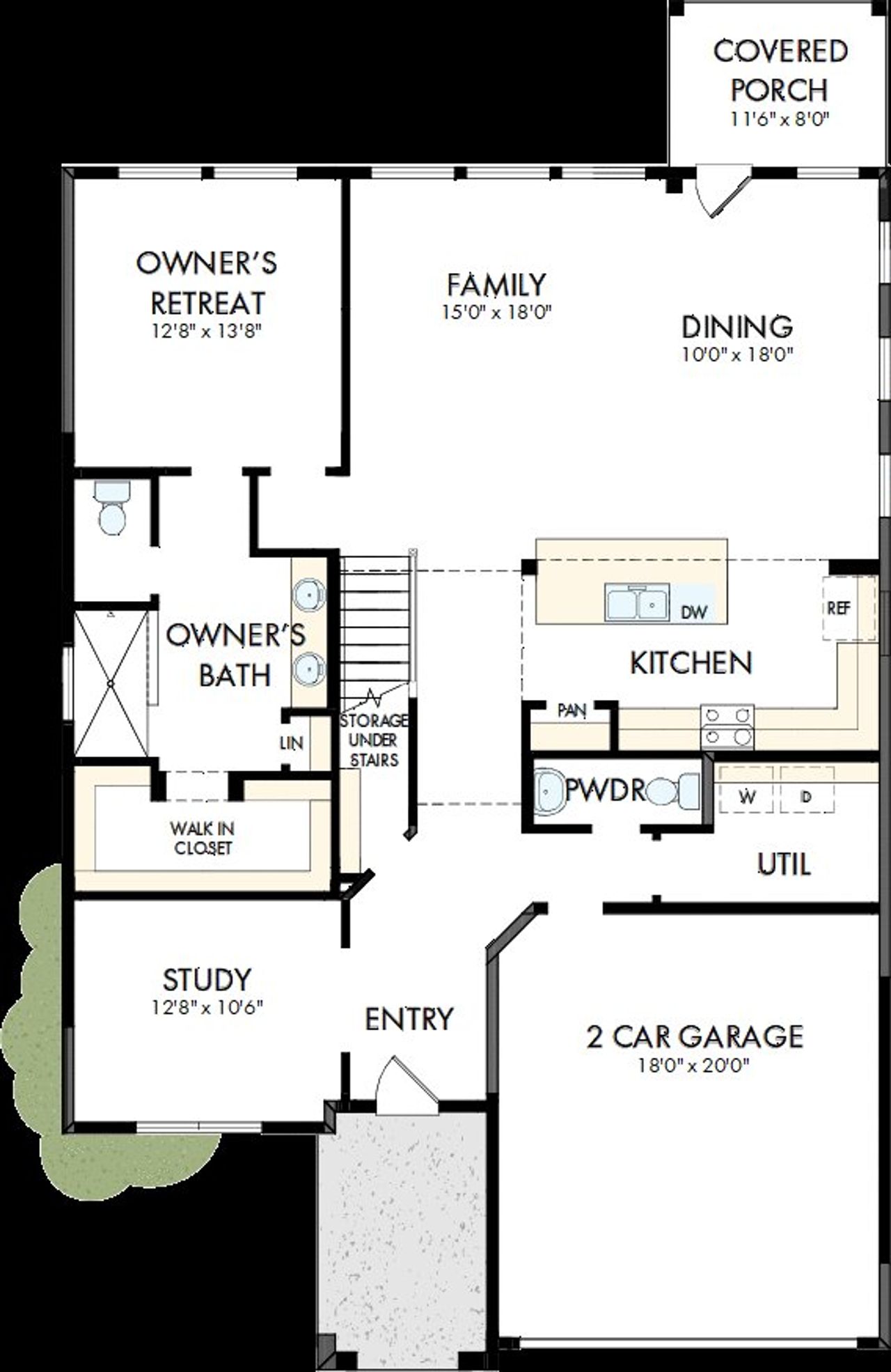 2D floor plan layout of this home in Meyer Ranch – Select Reserve Series, New Braunfels, TX (Image 2).