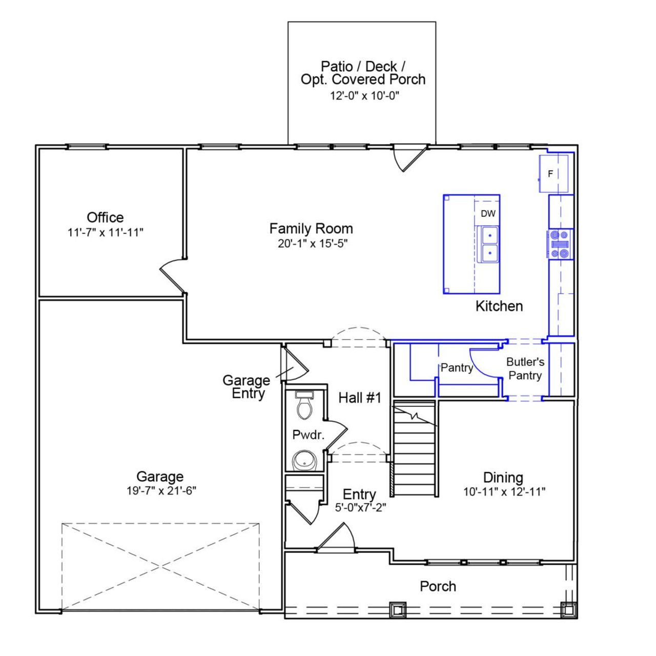2D floor plan layout of this home in Parris Meadows, Chesnee, SC (Image 2).