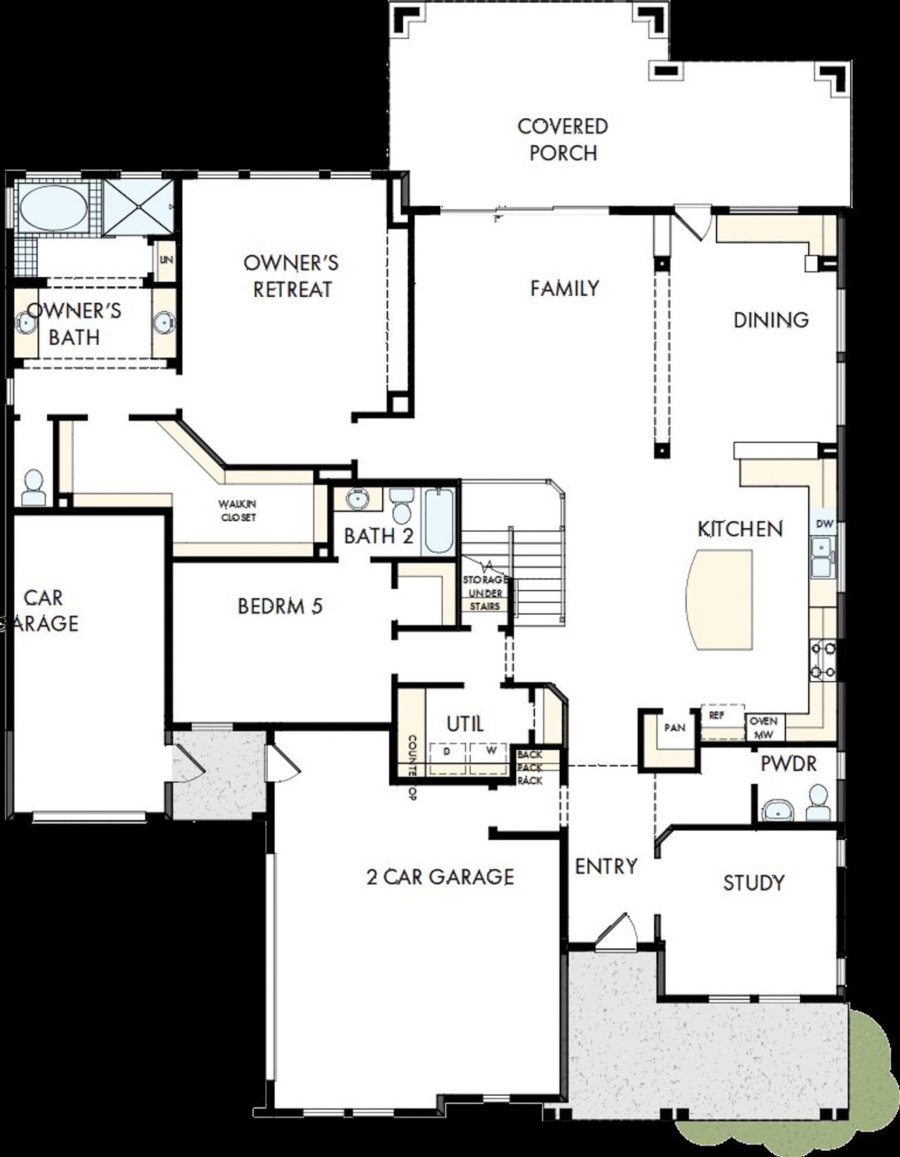 2D floor plan layout of this home in Northshore at Lakewood Village - Classic Series, Lakewood Village, TX (Image 2).