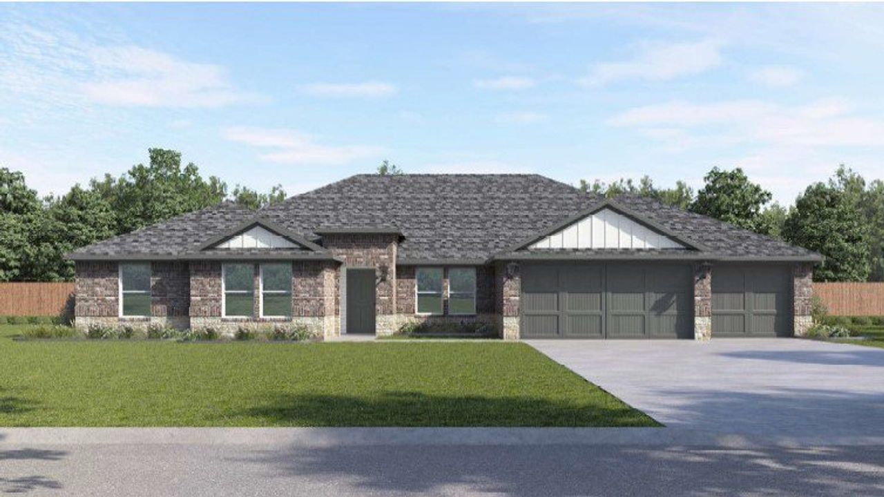 Representative exterior photo of a completed home built from the Coronado by D.R. Horton in Blue Heron Estates, Beasley, TX (Image 2).