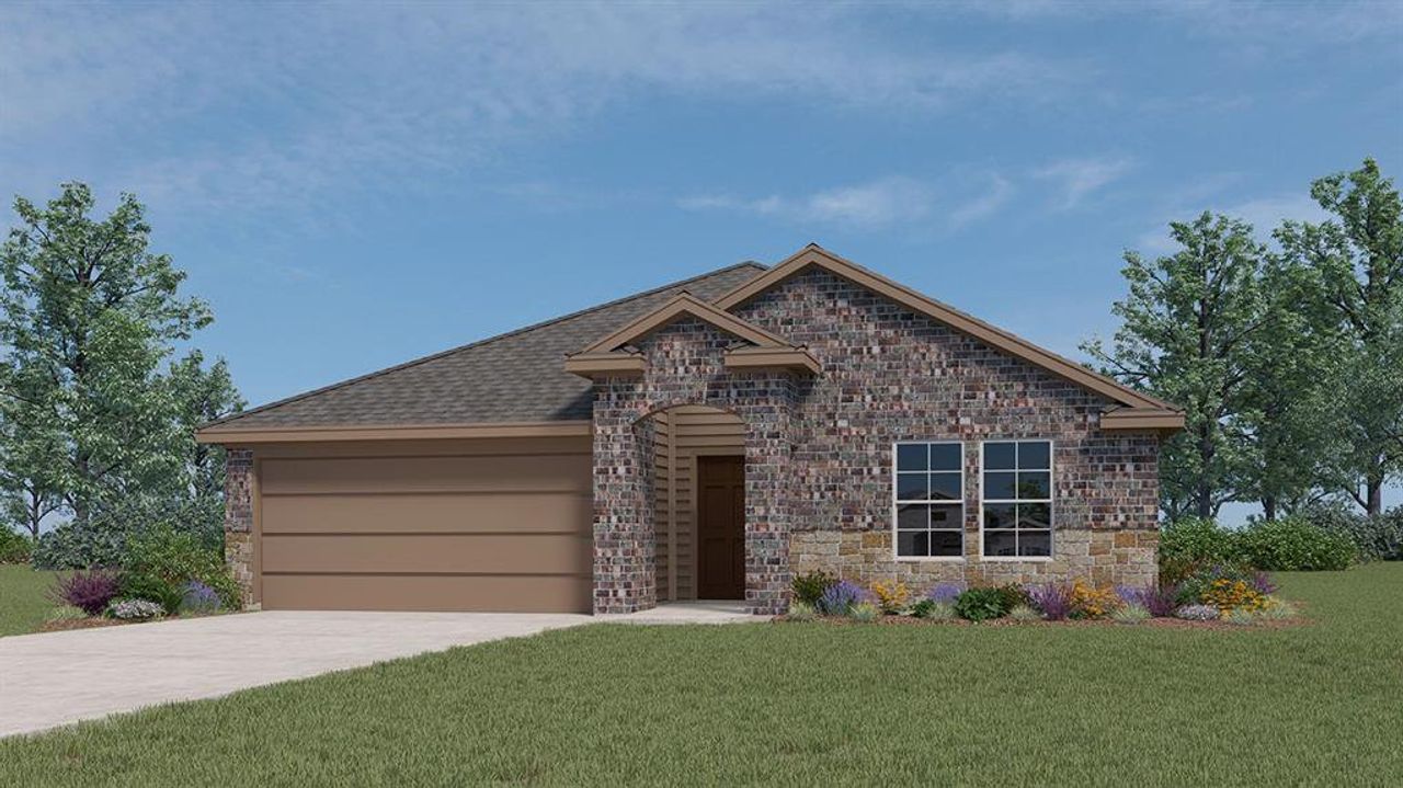 Front exterior of a new home in Riverfield, Josephine, TX, highlighting curb appeal (Image 2).