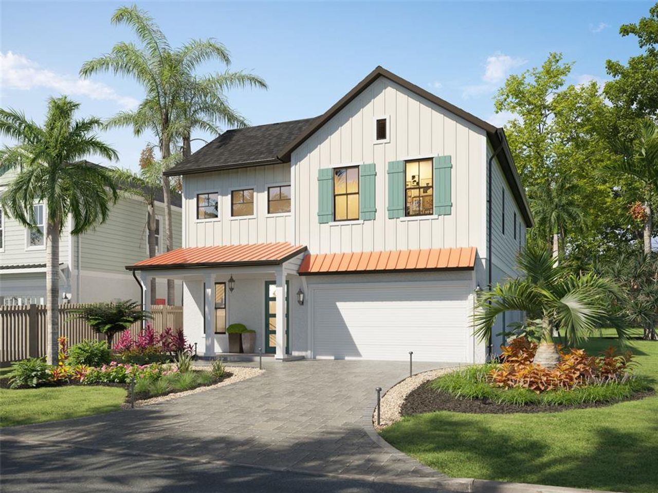 Front exterior of a new home in , St. Petersburg, FL, highlighting curb appeal (Image 2). Front exterior of a new home in , St. Petersburg, FL, highlighting curb appeal (Image 2).
