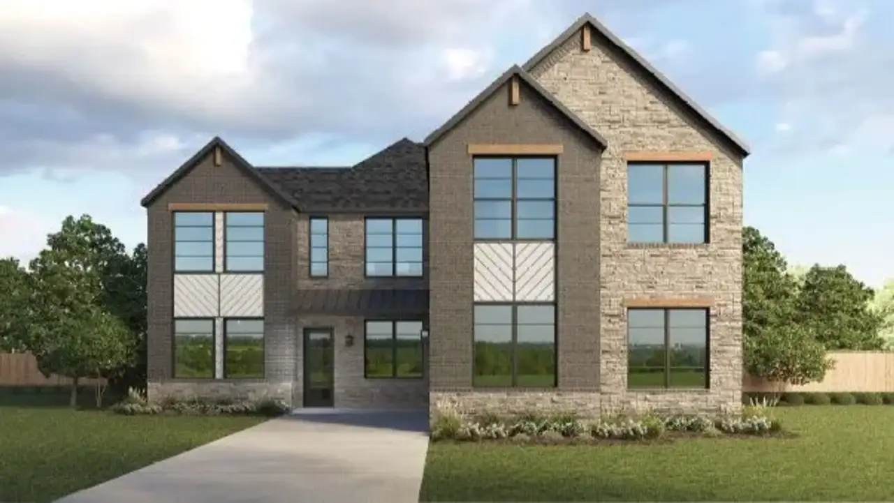 Representative exterior photo of a completed home built from the Twain by D.R. Horton in Grace Woods, Carrollton, TX (Image 2).