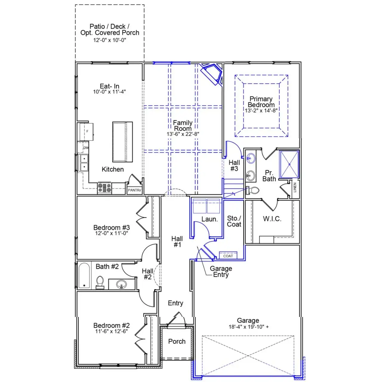 2D floor plan layout of this home in Meadow Valley, High Point, NC (Image 2).