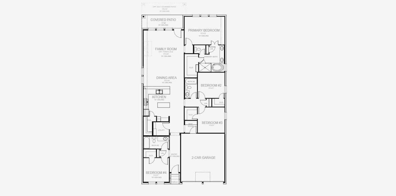 2D floor plan layout of this home in Briggs Ranch, San Antonio, TX (Image 2).