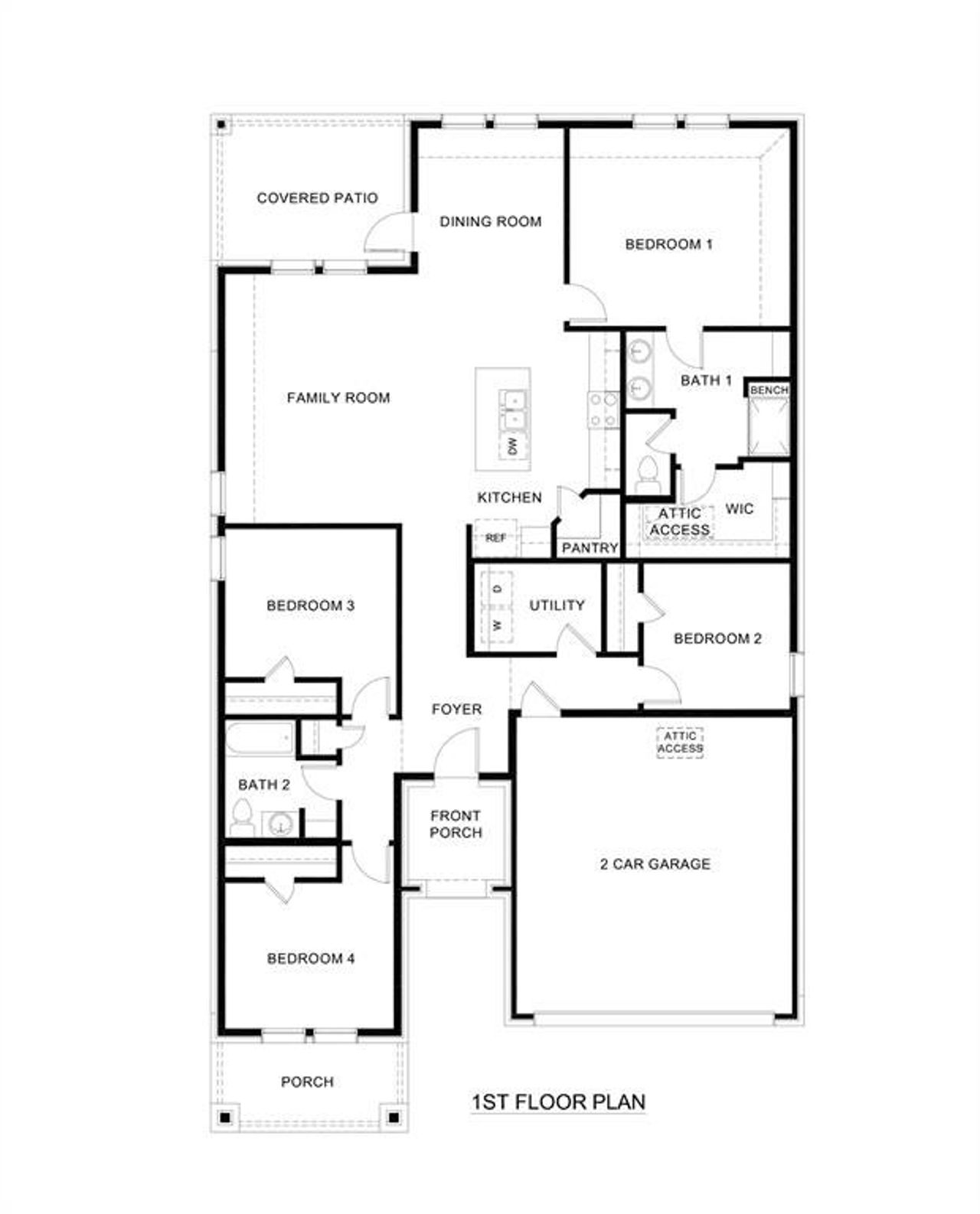 2D floor plan layout of this home in Windchime, Celina, TX (Image 2).