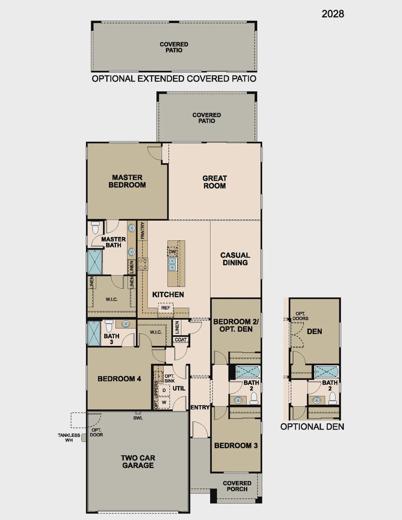 2D floor plan layout of this home in Avanti at Granite Vista, Waddell, AZ (Image 2).