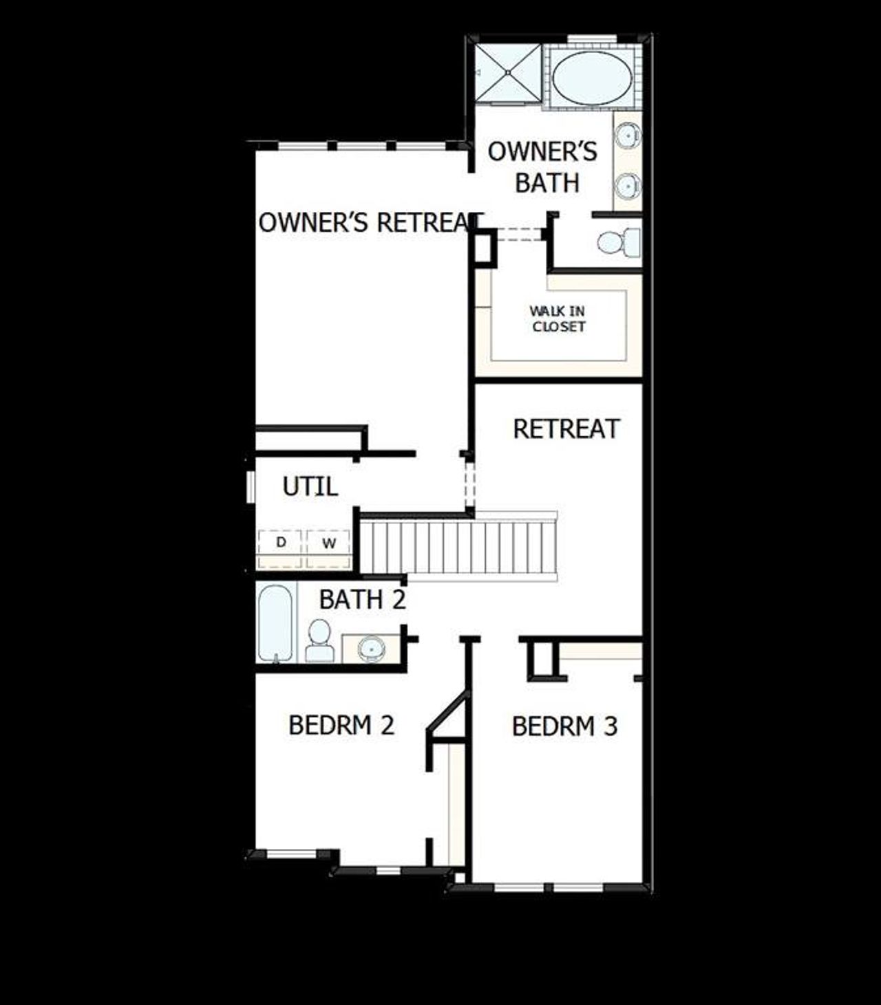 2D floor plan layout of this home in Trails at Waterside - Garden Series, Fort Worth, TX (Image 2).