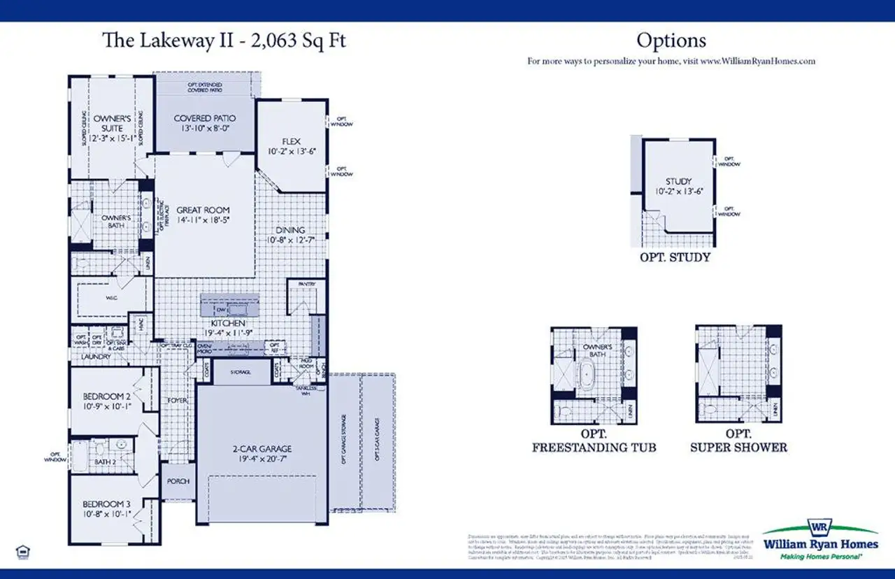 2D floor plan layout of this home in Lily Creek at Sutton Fields, Aubrey, TX (Image 2).