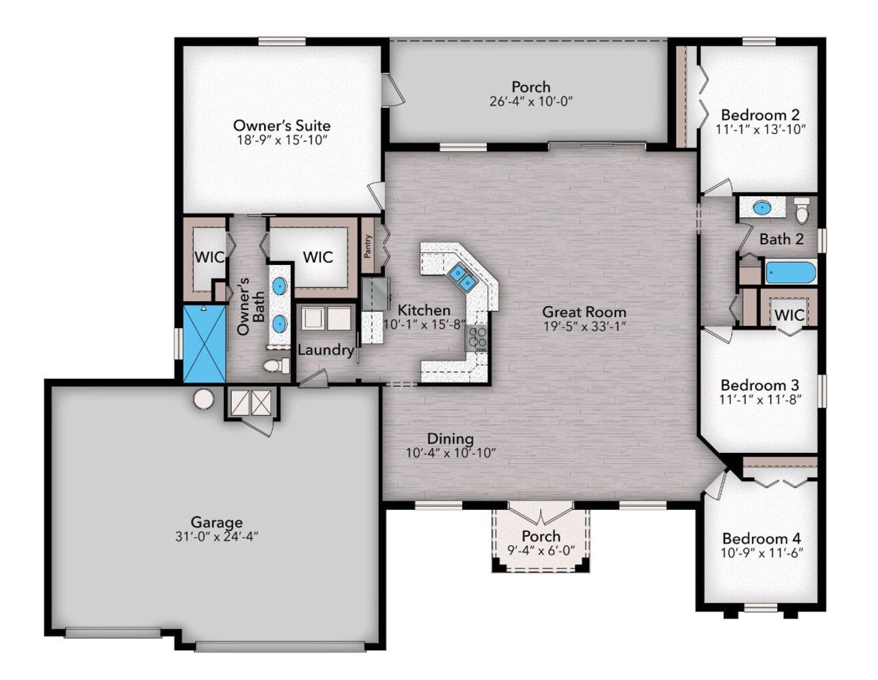 Image 2 representing the Batavia (3 Car) by Price Family Homes in Greater Palm Bay, Palm Bay, FL.