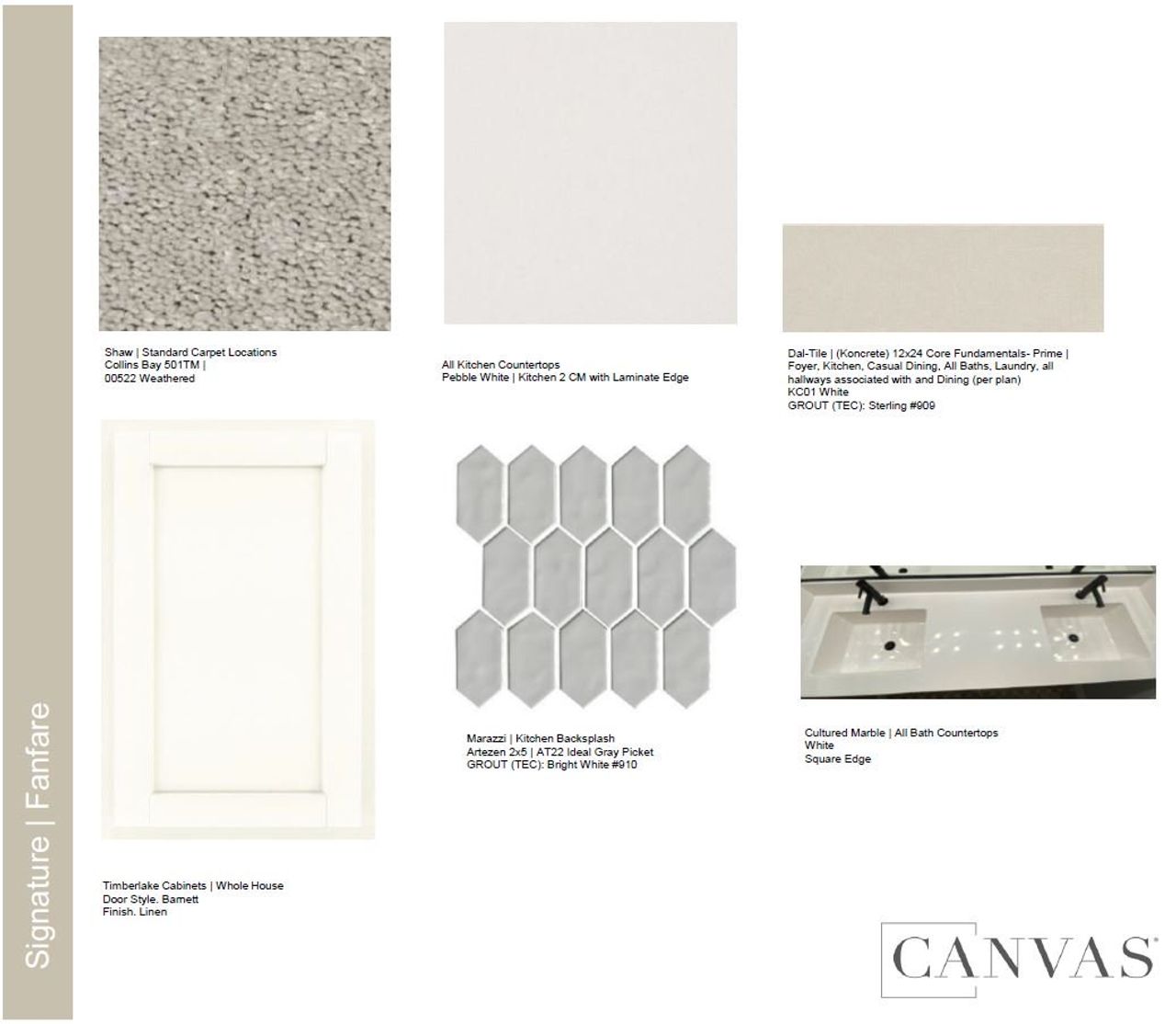 Sample of building materials used in homes in Stonehaven, Glendale (Image 2).