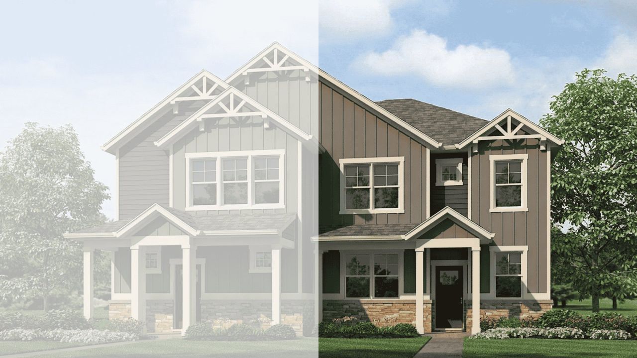 Representative exterior photo of a completed home built from the VAIL II by D.R. Horton in Villas at Vantage, Berthoud, CO (Image 2).