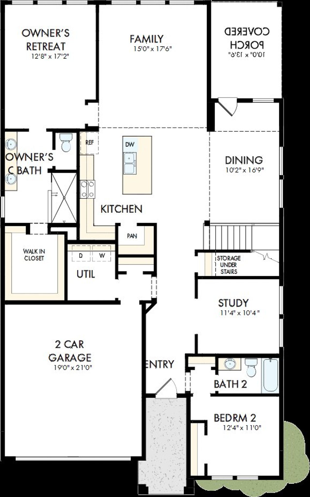 2D floor plan layout of this home in Meyer Ranch – Select Reserve Series, New Braunfels, TX (Image 2).