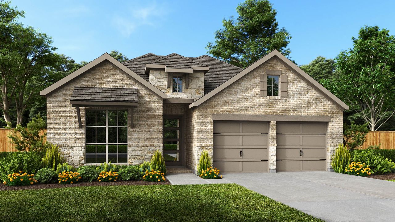 Representative exterior photo of a completed home built from the 2233V by Perry Homes in Vida 50', San Antonio, TX (Image 2).