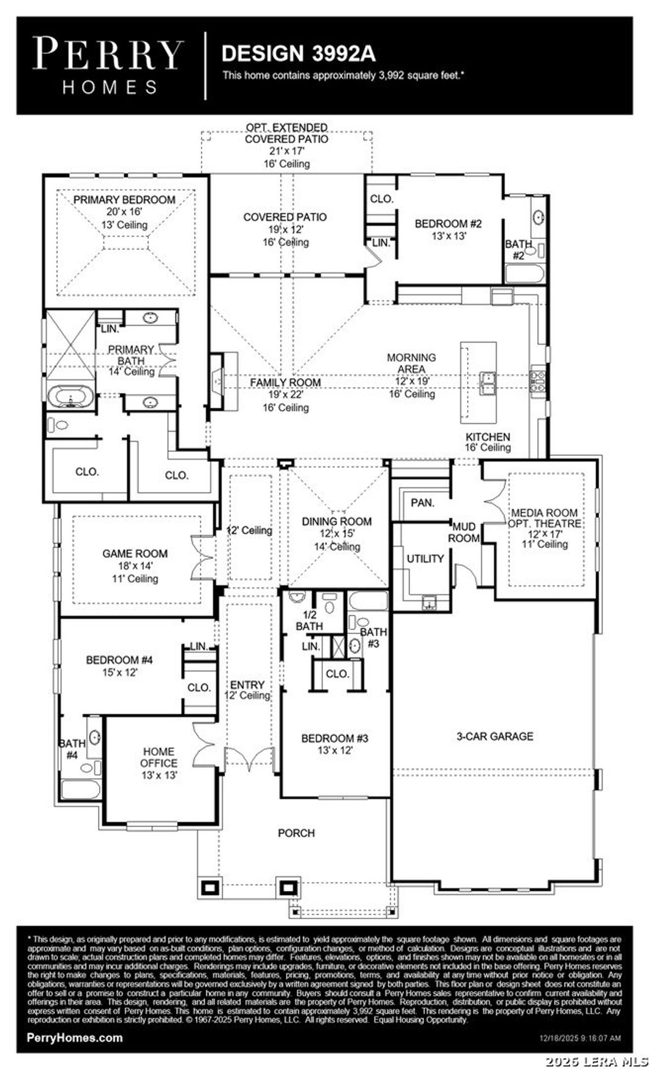 2D floor plan layout of this home in The Preserve at Elm Creek, New Braunfels, TX (Image 2).
