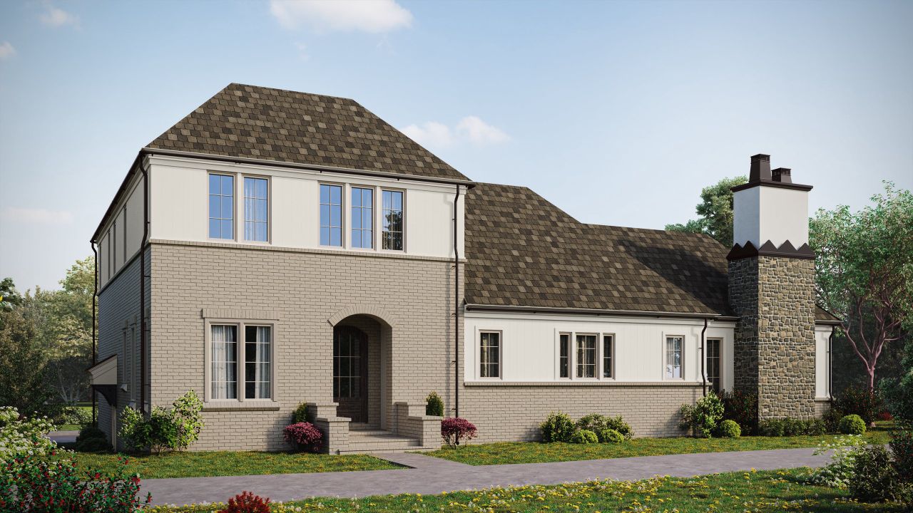 Front exterior of a new home in Pinecrest, Durham, NC, highlighting curb appeal (Image 2).