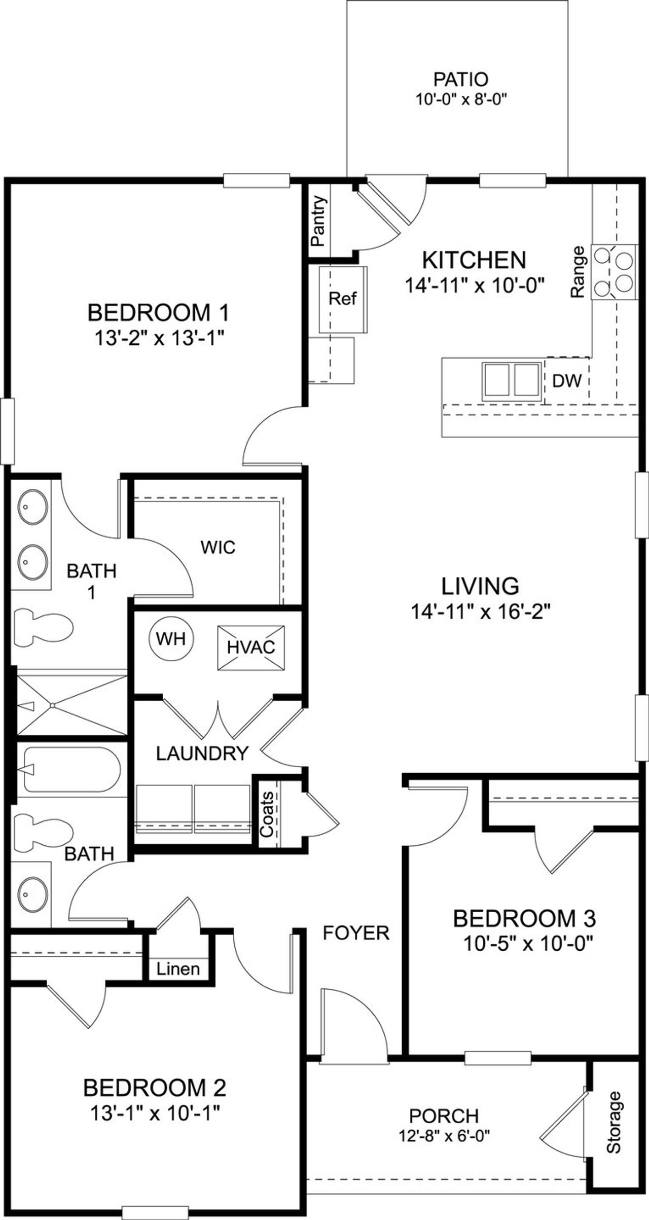 2D floor plan layout of this home in Lake Terrace, LaFayette, GA (Image 2).
