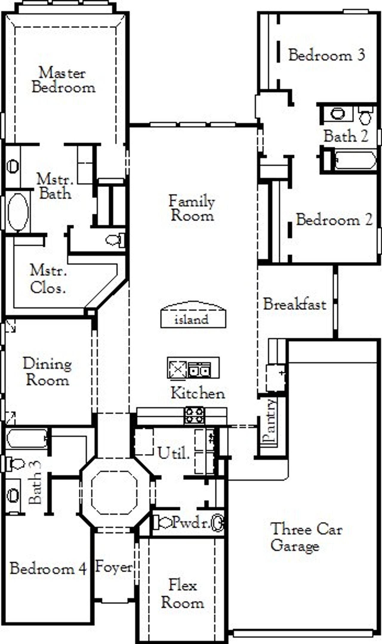 2D floor plan layout for the Miami III (2498-HV-45) by Coventry Homes in The Meadows at Imperial Oaks 60', Conroe, TX (Image 2). 2D floor plan layout for the Miami III (2498-HV-45) by Coventry Homes in The Meadows at Imperial Oaks 60', Conroe, TX (Image 2).
