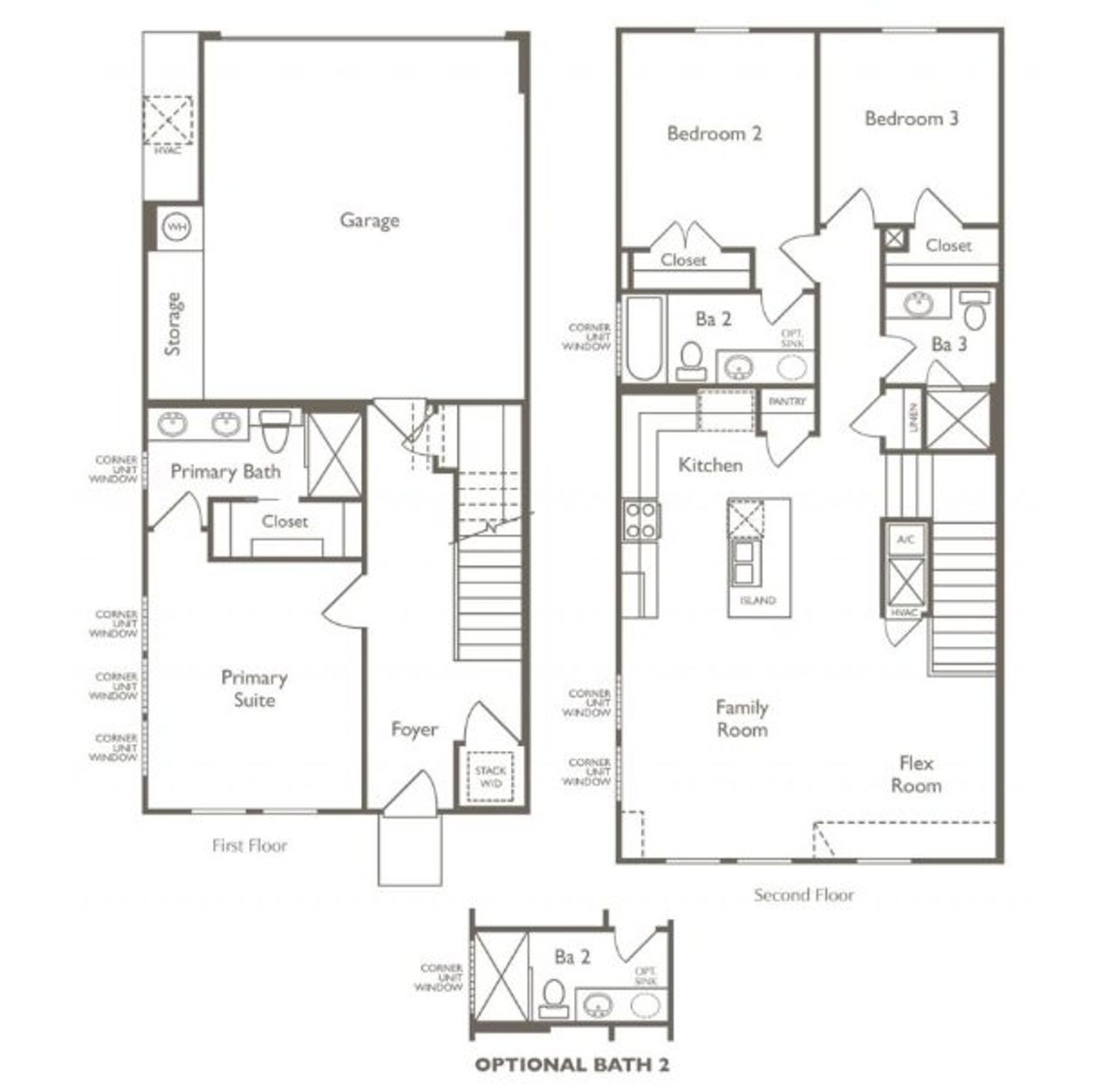 2D floor plan layout of this home in Koenig Townhomes, Austin, TX (Image 2). 2D floor plan layout of this home in Koenig Townhomes, Austin, TX (Image 2).